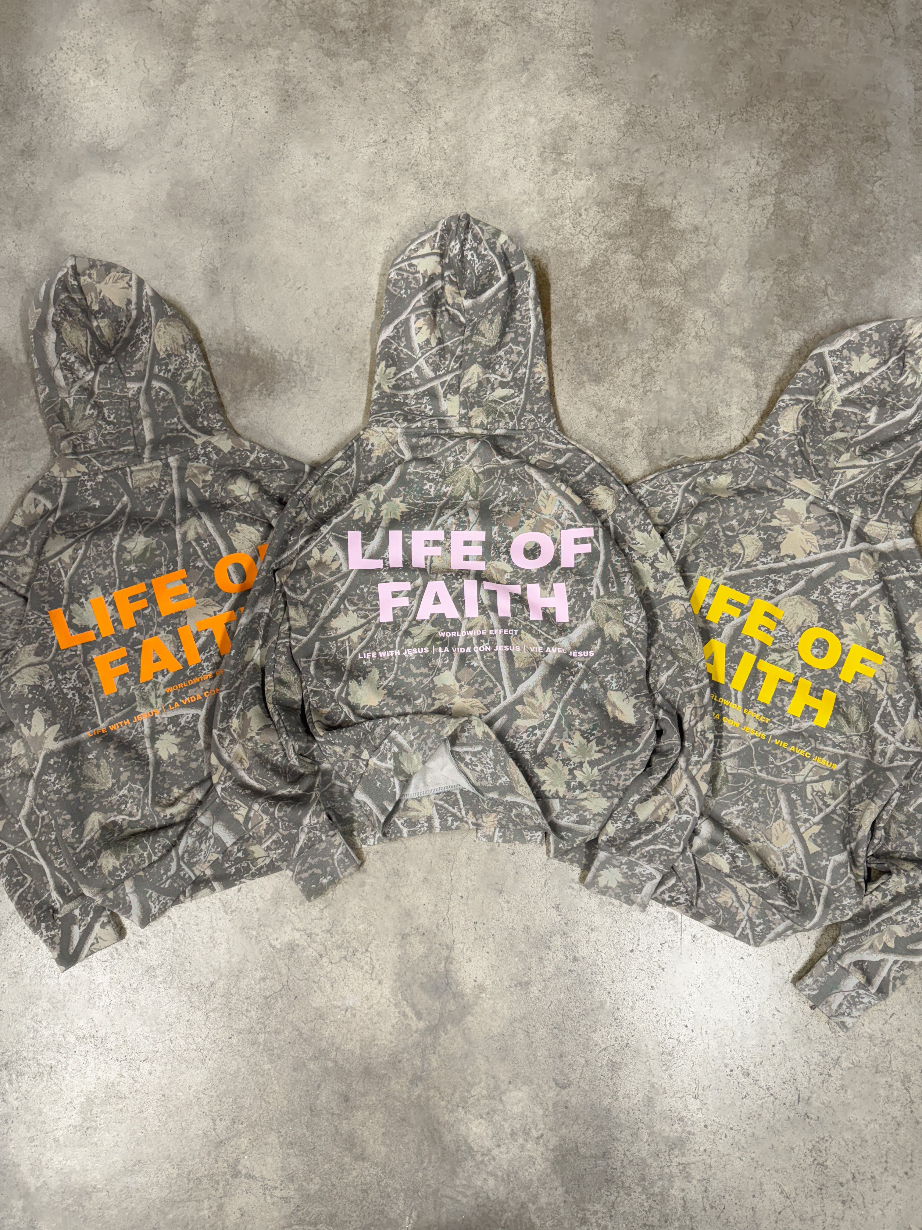 WORLDWIDE EFFECT OVERSIZE HOODIE CAMO - YELLOW