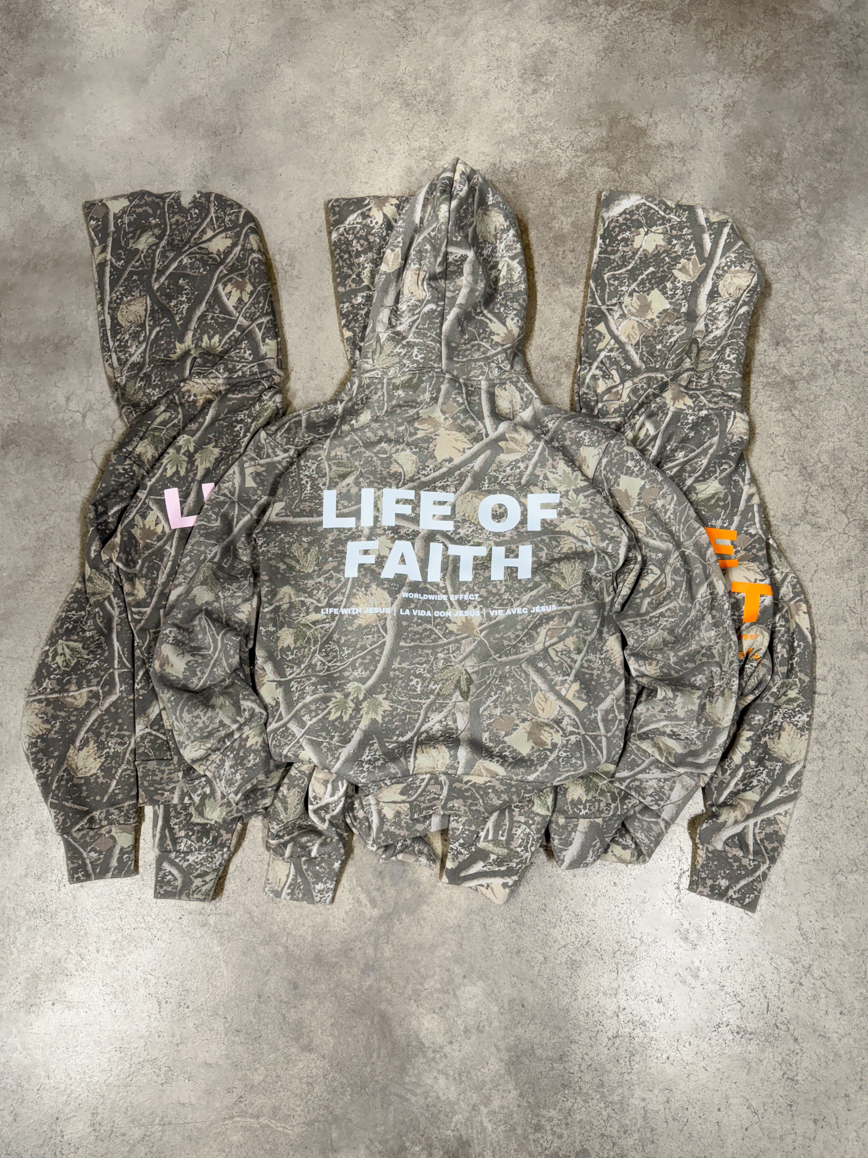 WORLDWIDE EFFECT OVERSIZE HOODIE CAMO - WHITE