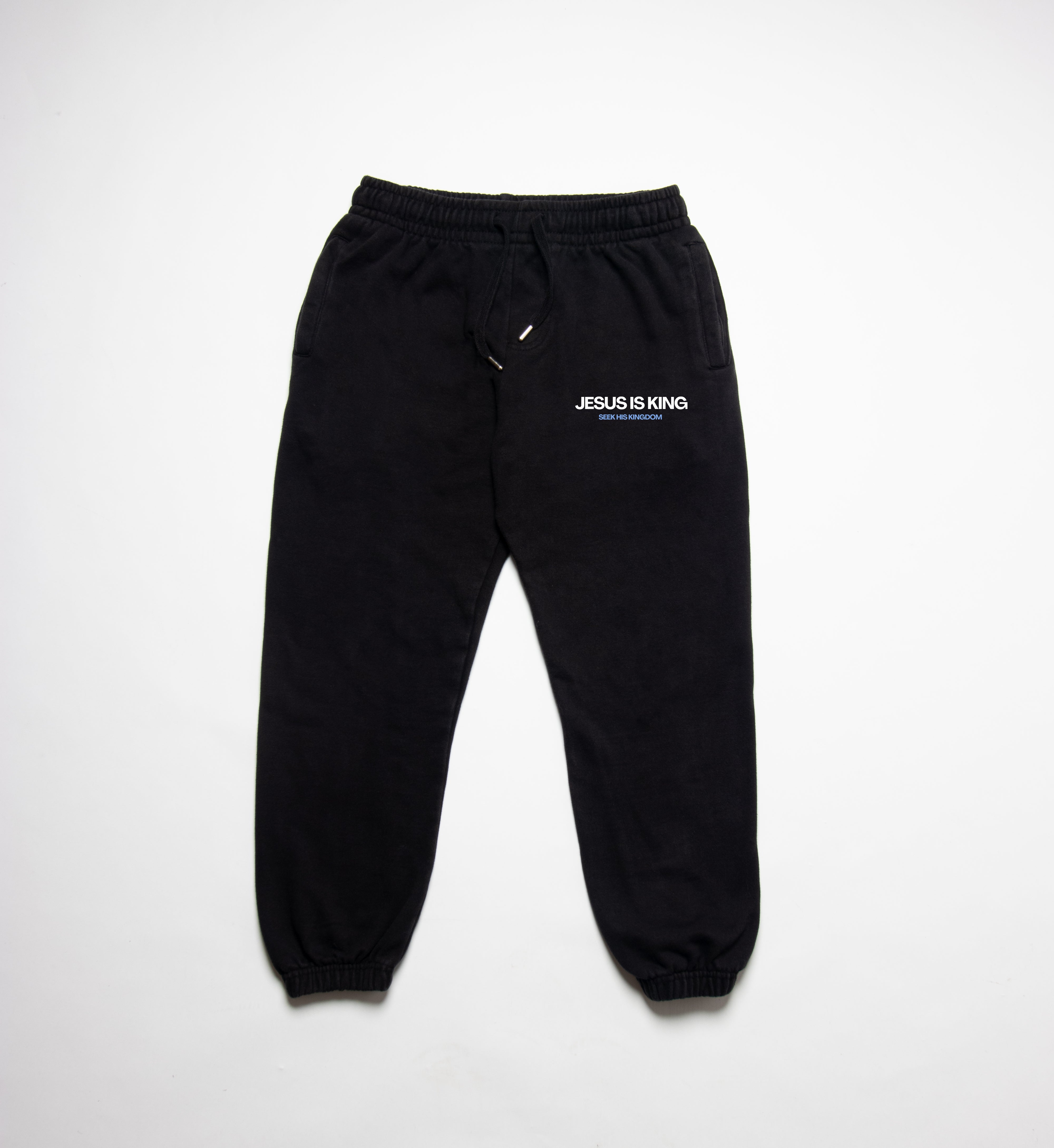 JESUS IS KING STAPLE SWEATPANTS - BLUE