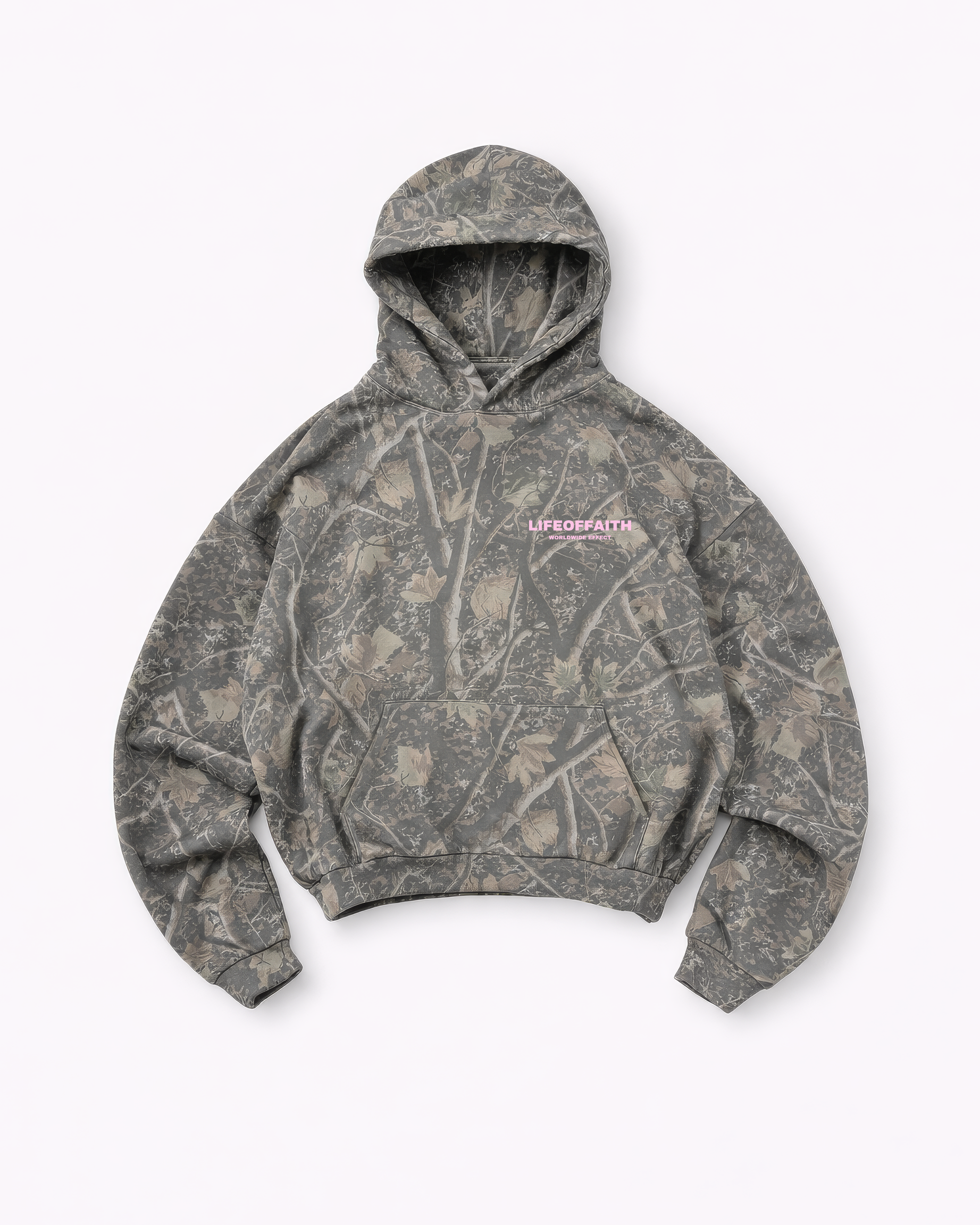 WORLDWIDE EFFECT OVERSIZE HOODIE CAMO - BLOSSOM