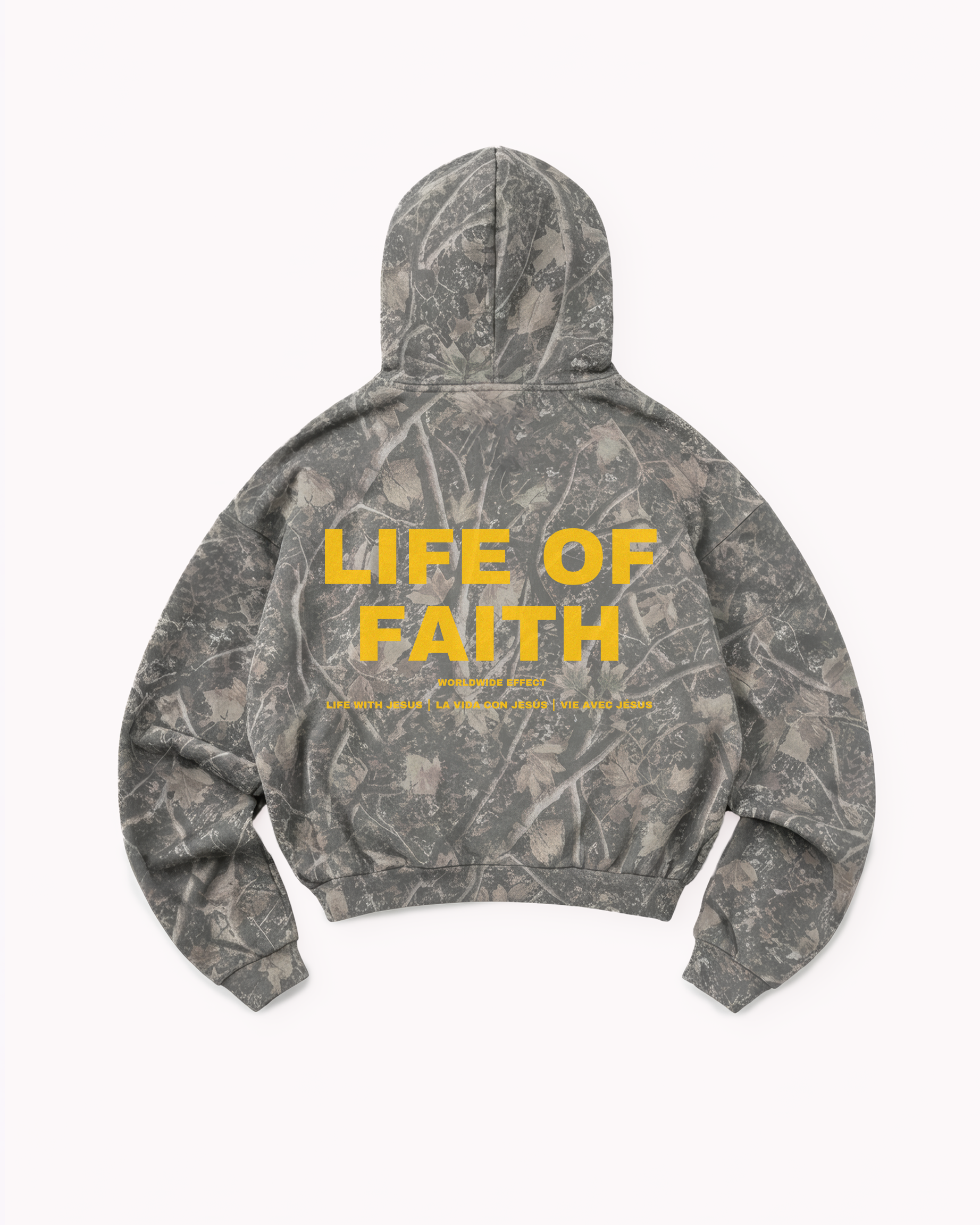 WORLDWIDE EFFECT OVERSIZE HOODIE CAMO - YELLOW