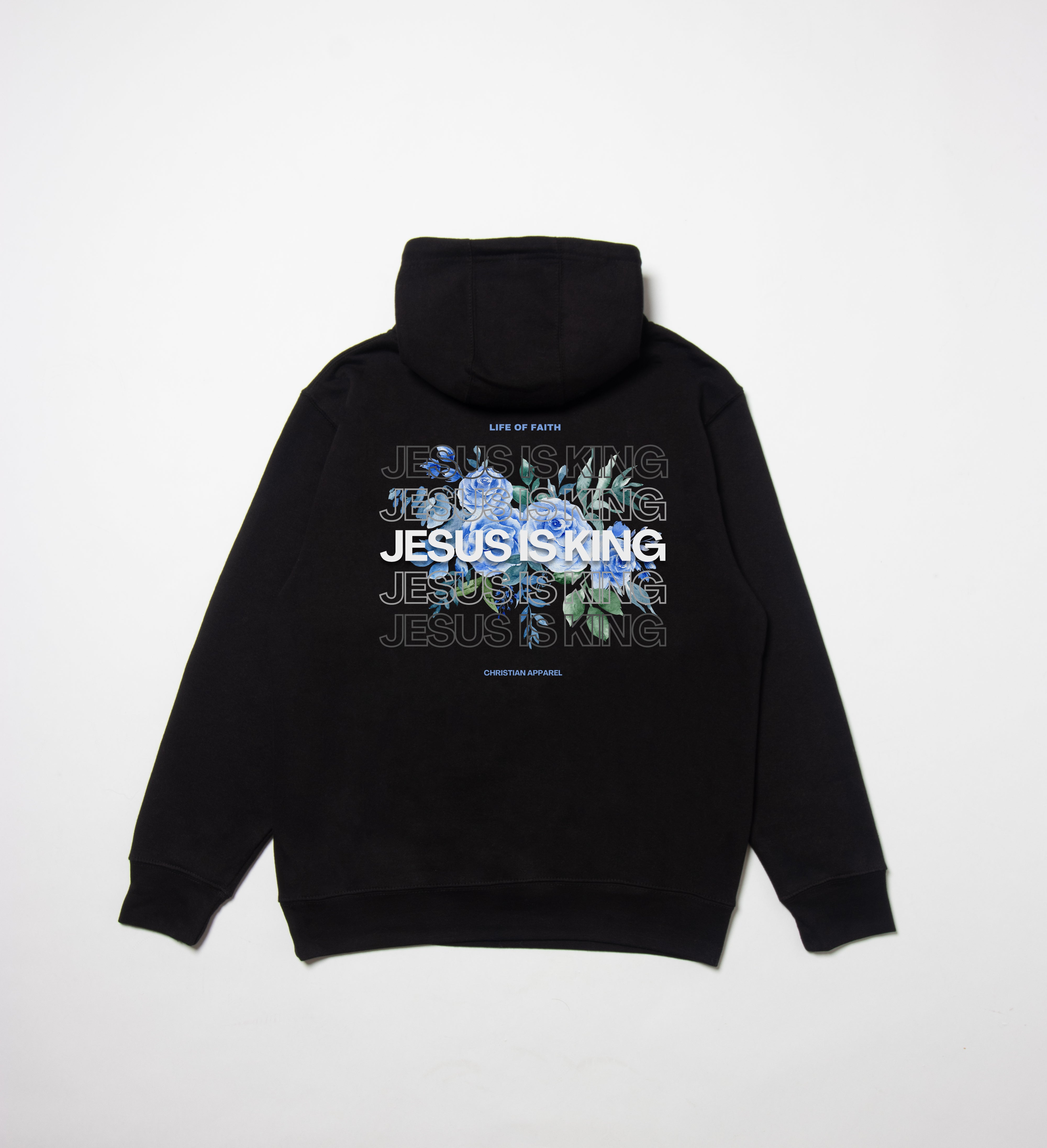 JESUS IS KING STAPLE UNISEX HOODIE V2 - BLUE