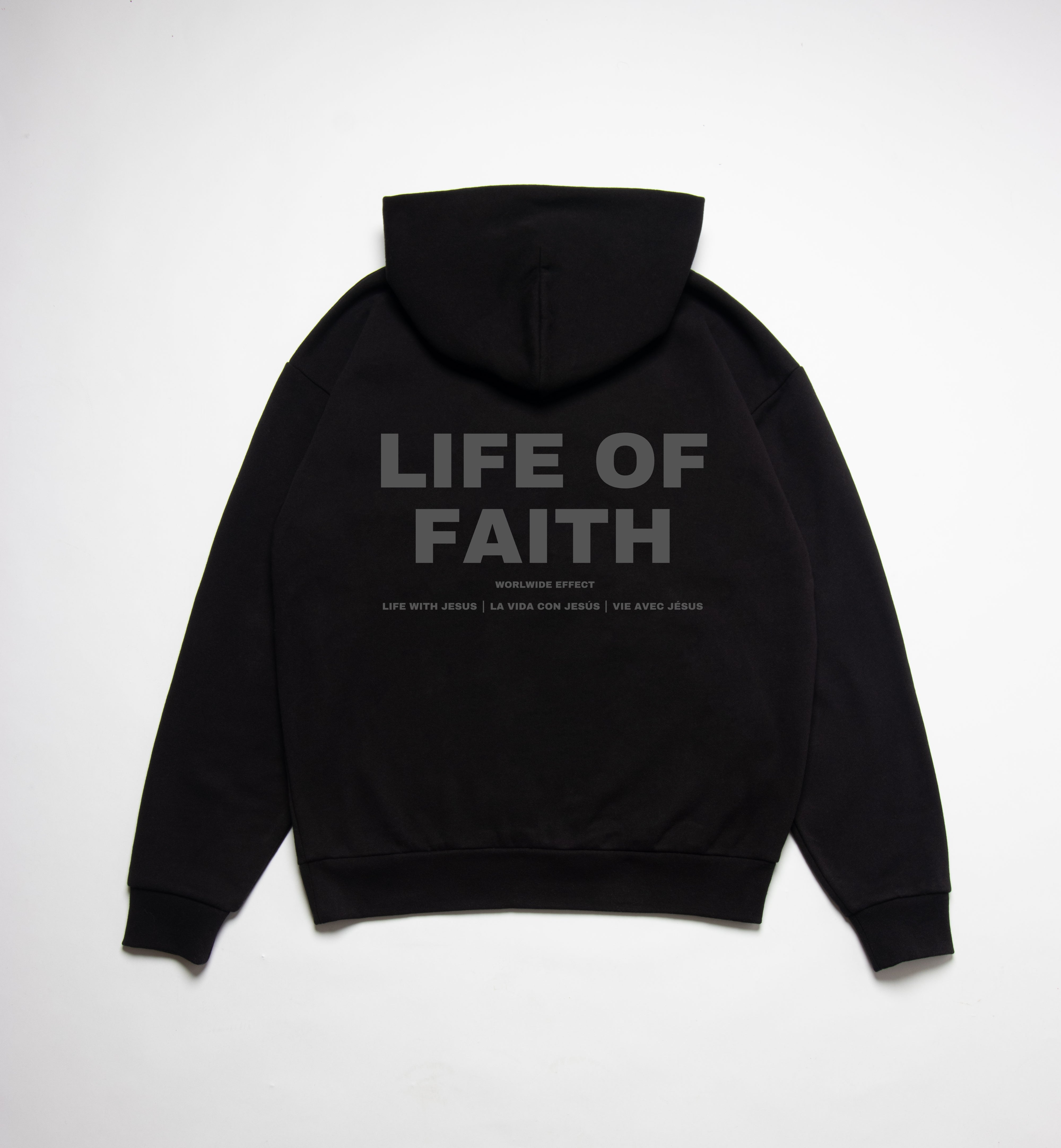 WORLDWIDE EFFECT OVERSIZE HOODIE (420GSM) - CHARCOAL