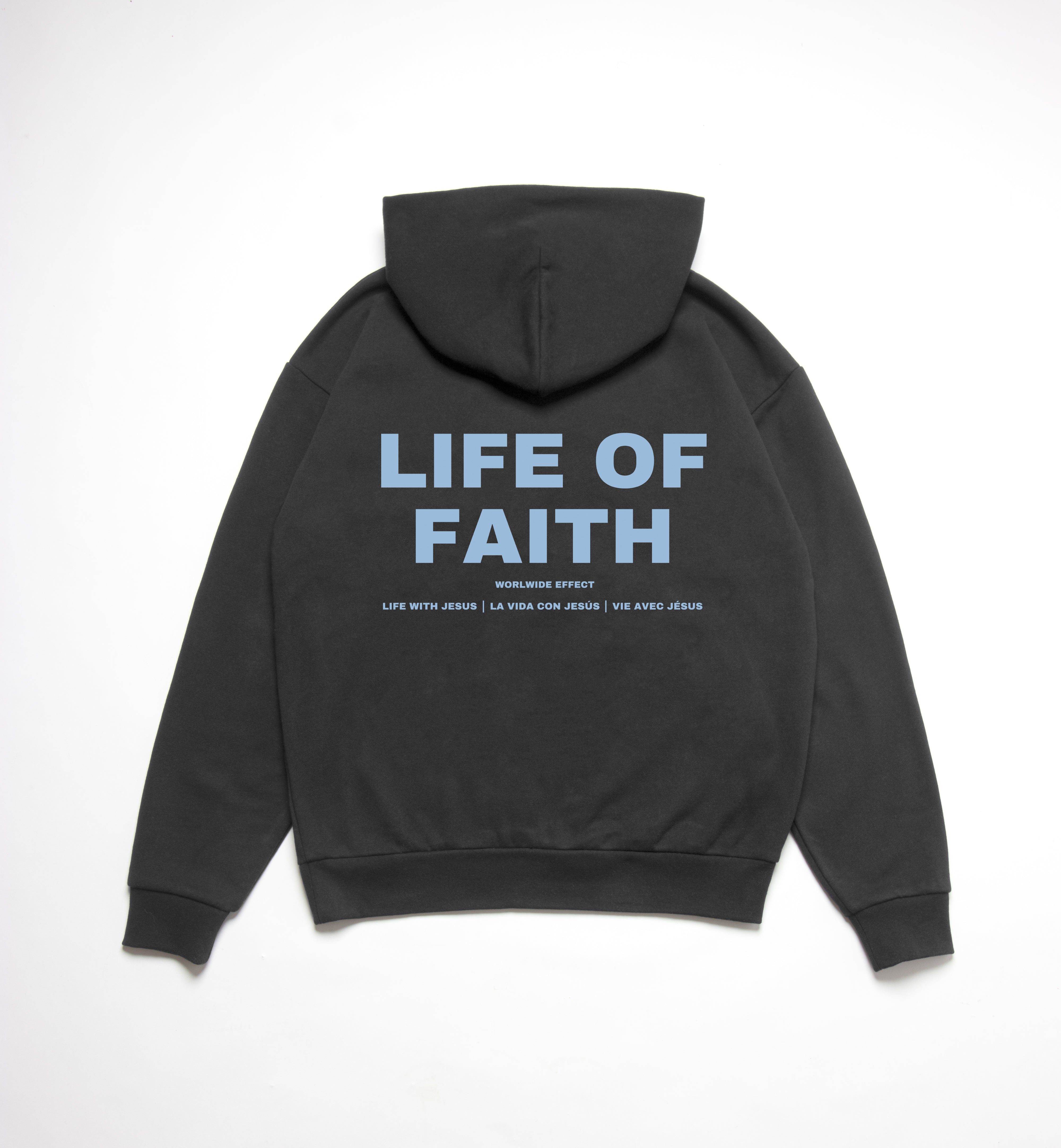 WORLDWIDE EFFECT OVERSIZE HOODIE (420GSM) - LIGHT BLUE