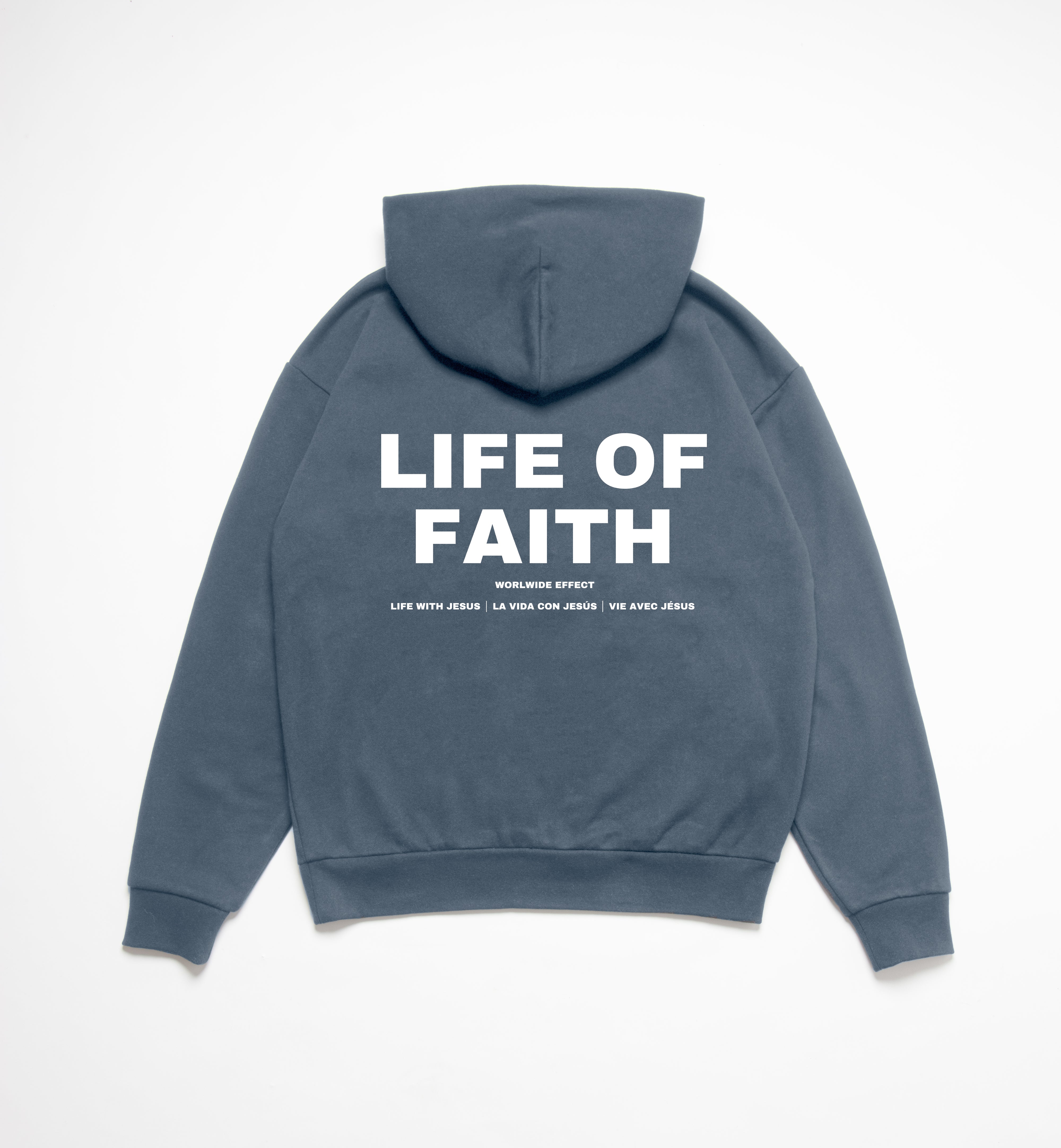 WORLDWIDE EFFECT OVERSIZE HOODIE (420GSM) - WHITE