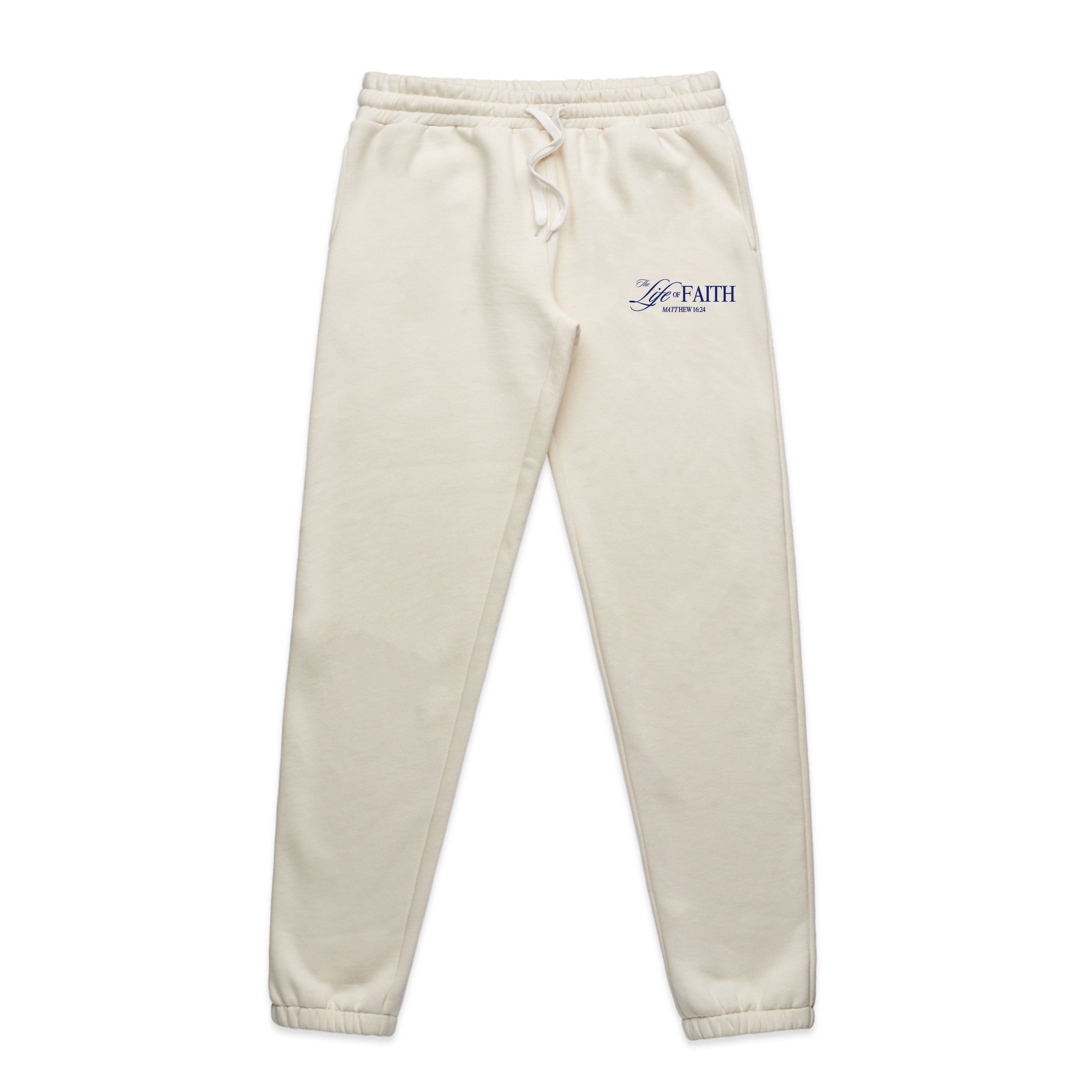 THE LIFE OF FAITH PREMIUM SWEATPANTS - EMBROIDERED (NAVY)