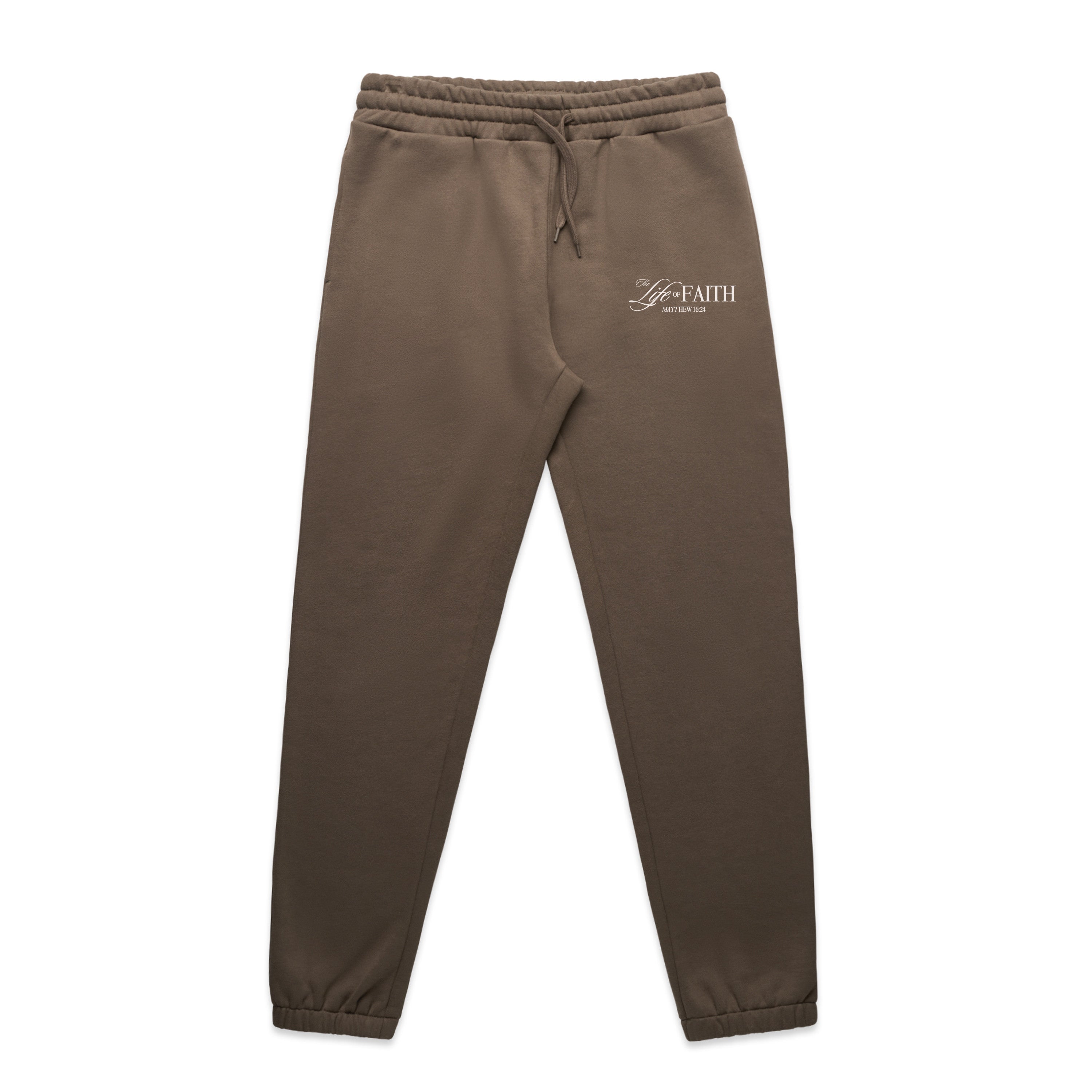 THE LIFE OF FAITH PREMIUM SWEATPANTS - EMBROIDERED (CREAM)