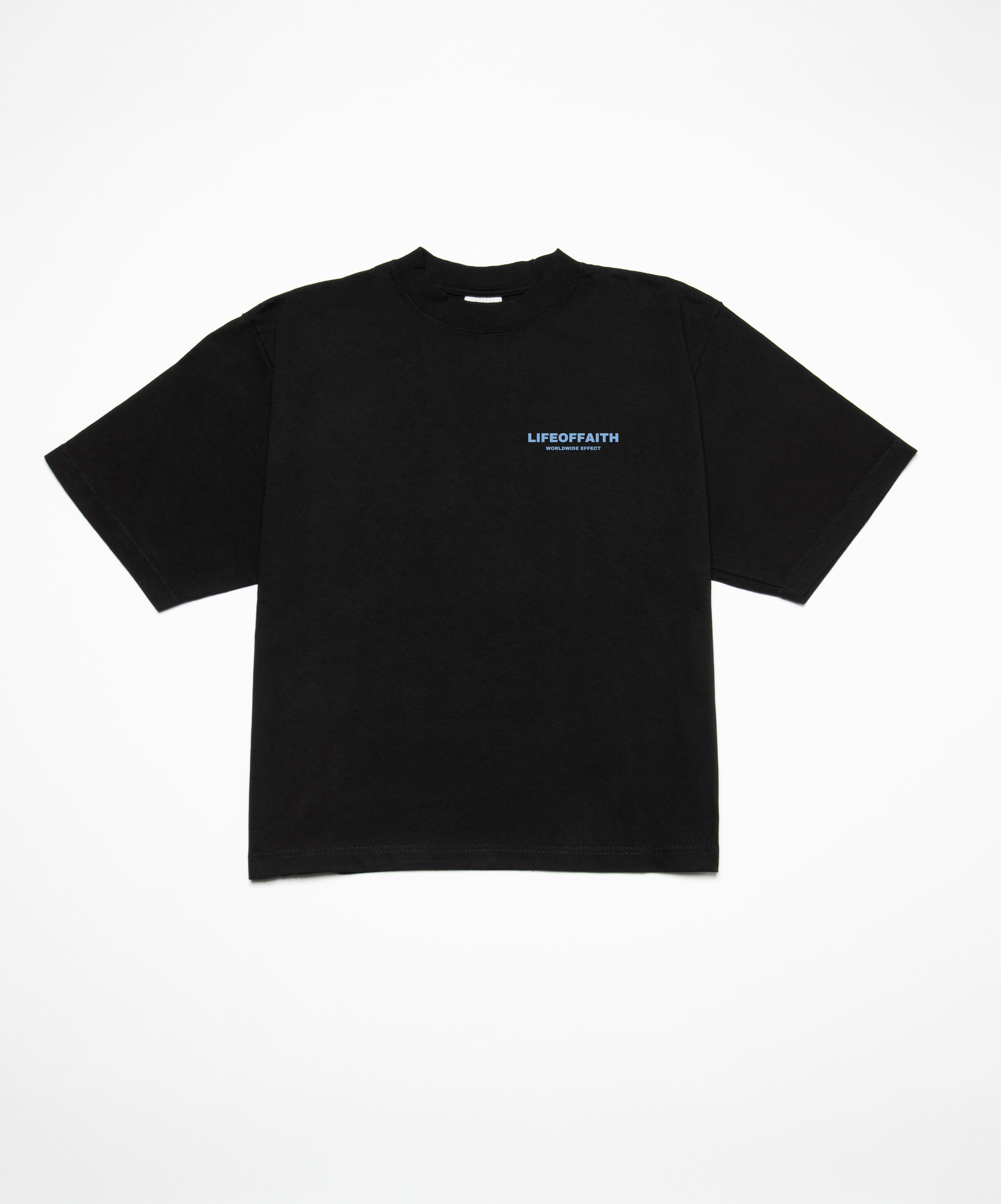 WORLDWIDE EFFECT CROPPED BOXY TEE - UNIVERSITY BLUE