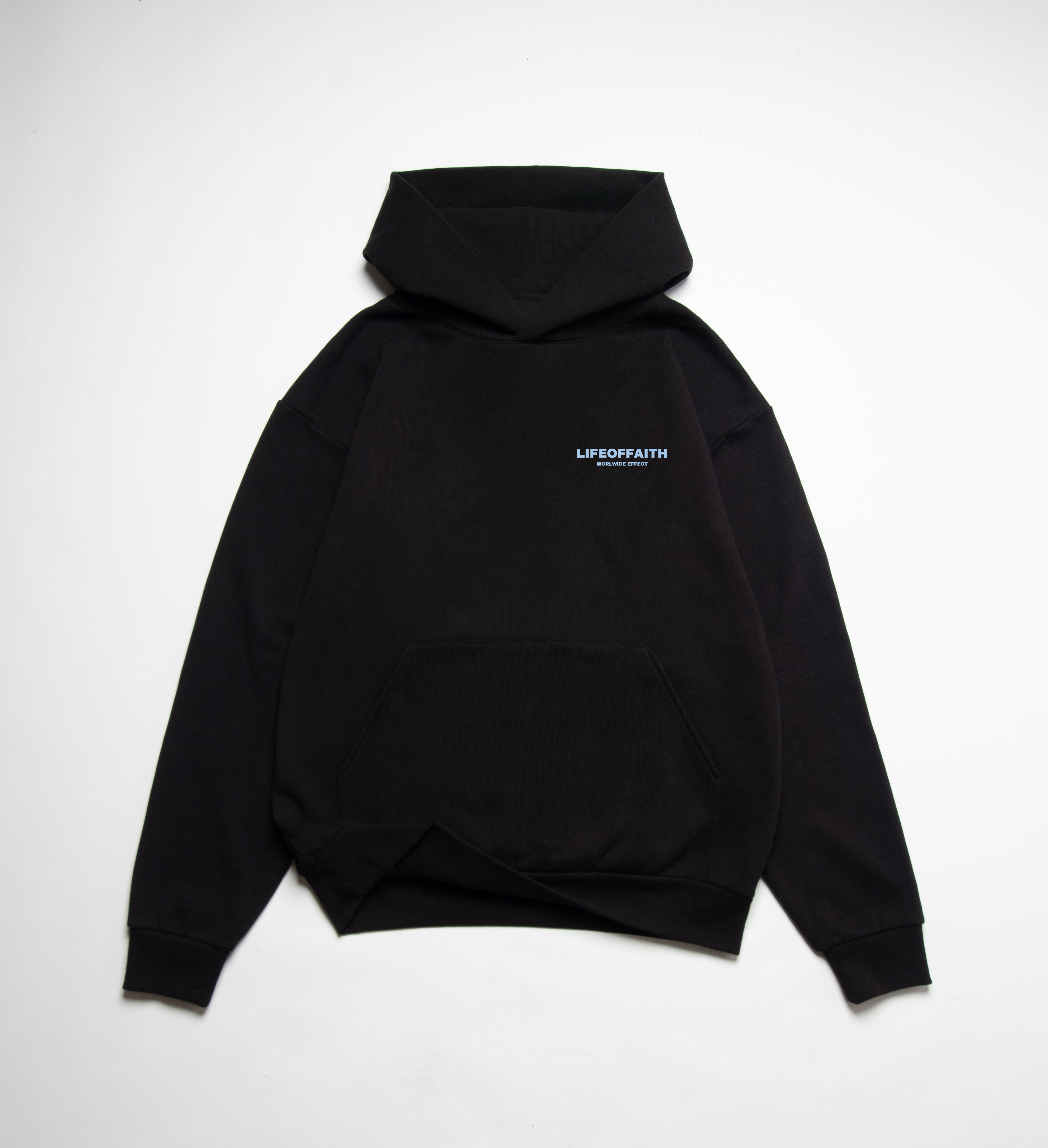 WORLDWIDE EFFECT OVERSIZE HOODIE (420GSM) - LIGHT BLUE