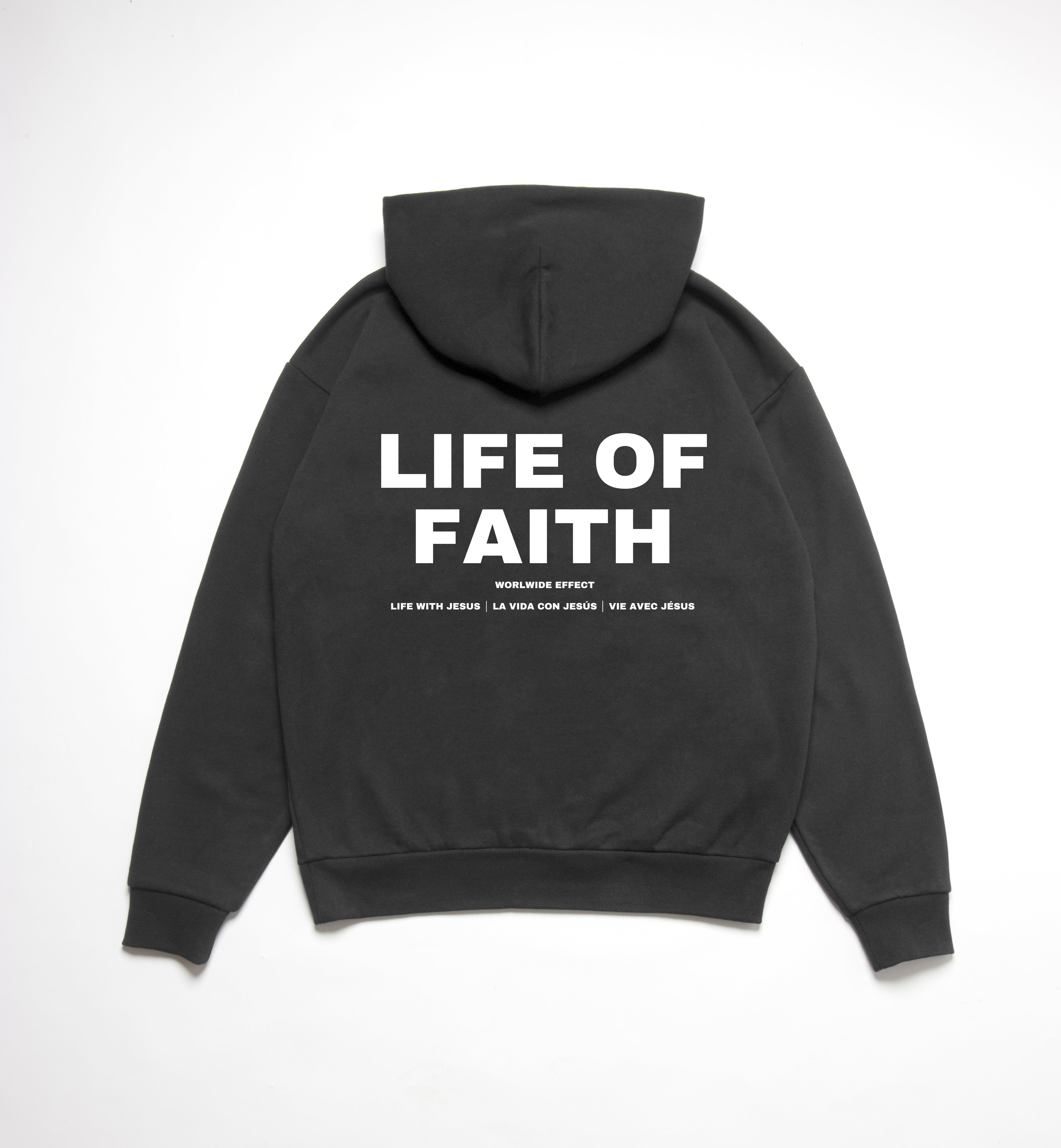 WORLDWIDE EFFECT OVERSIZE HOODIE - WHITE