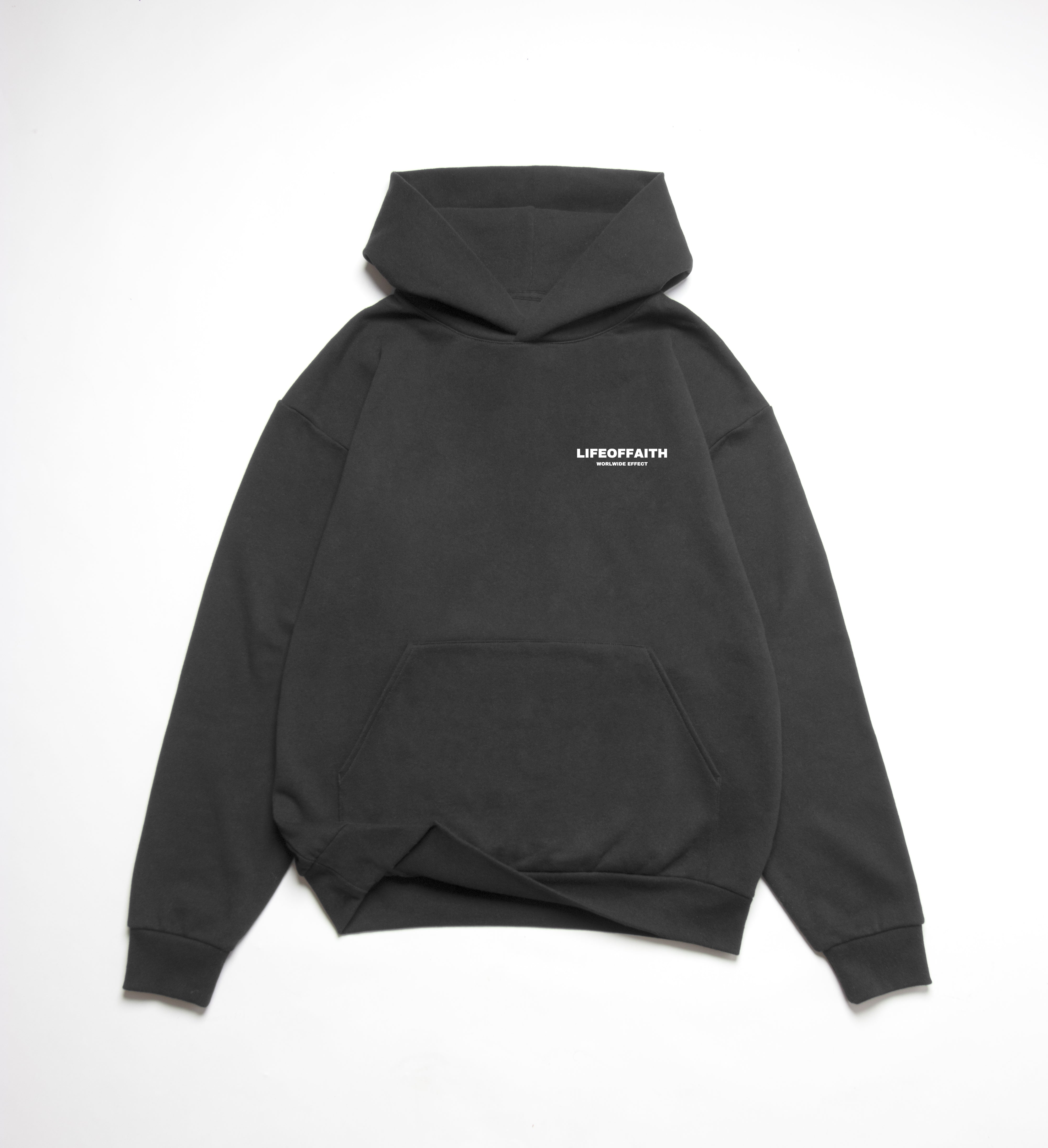 WORLDWIDE EFFECT OVERSIZE HOODIE - WHITE