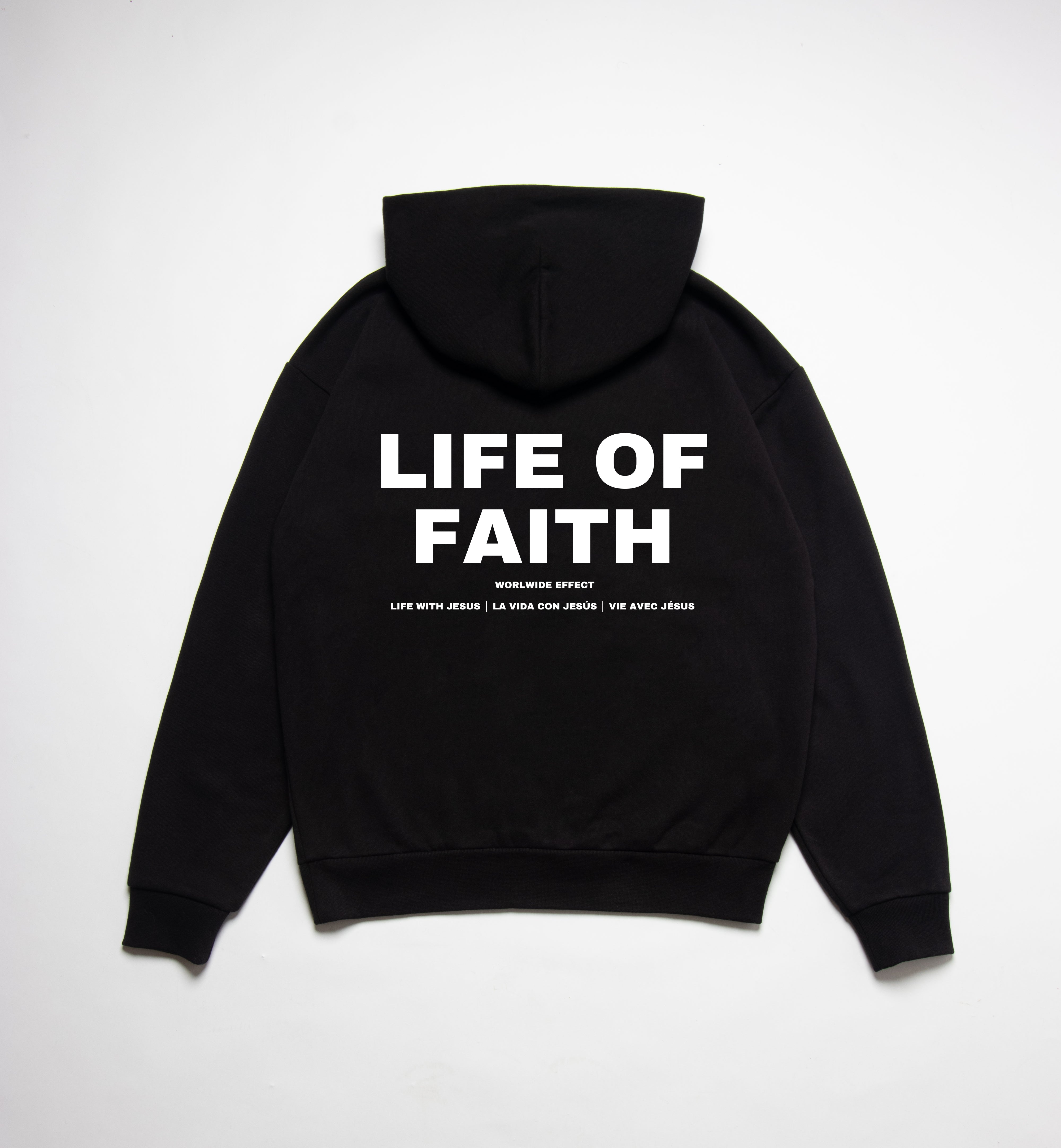 WORLDWIDE EFFECT OVERSIZE HOODIE - WHITE