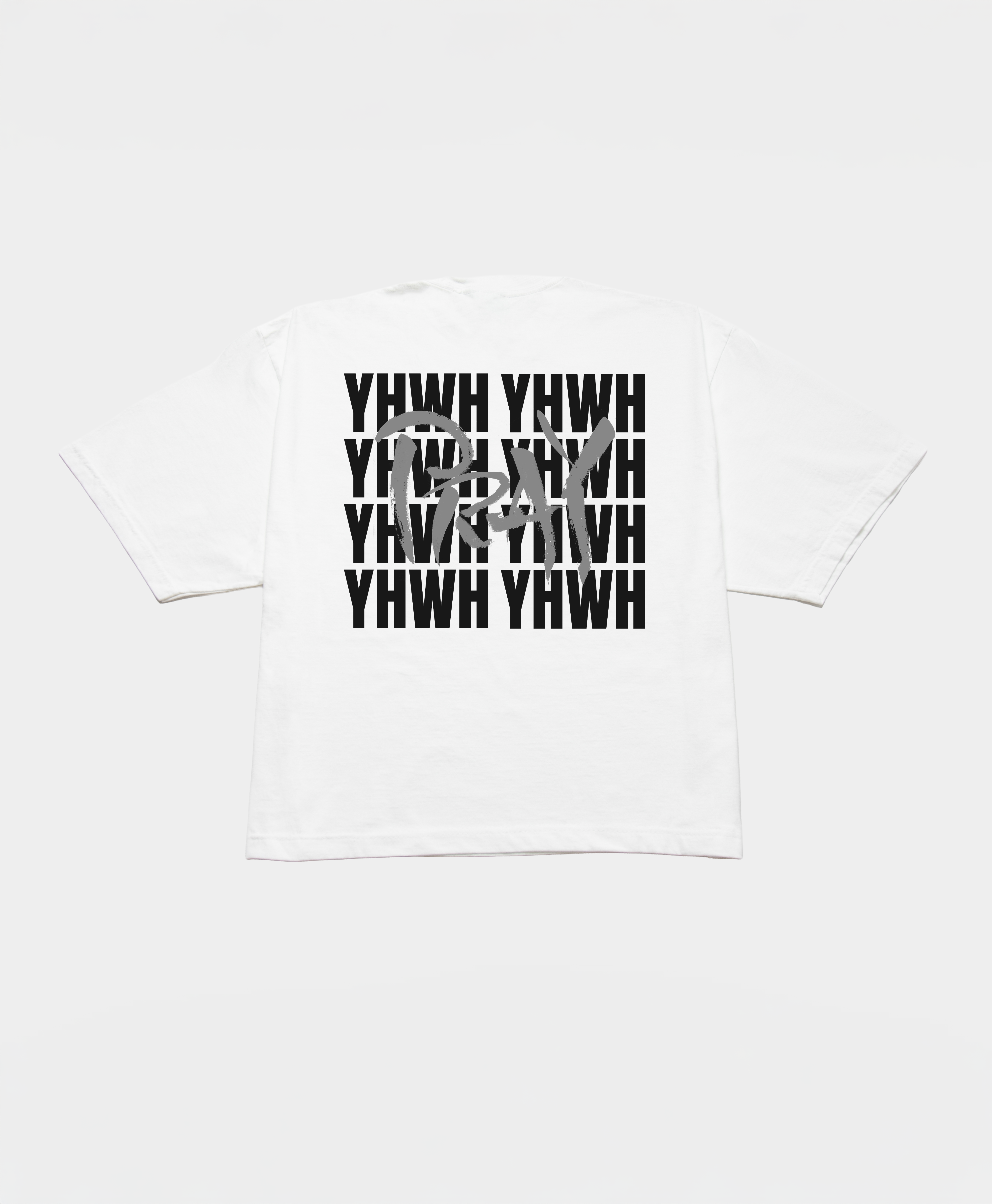 YHWH PRAY BOXY TEE - GREY