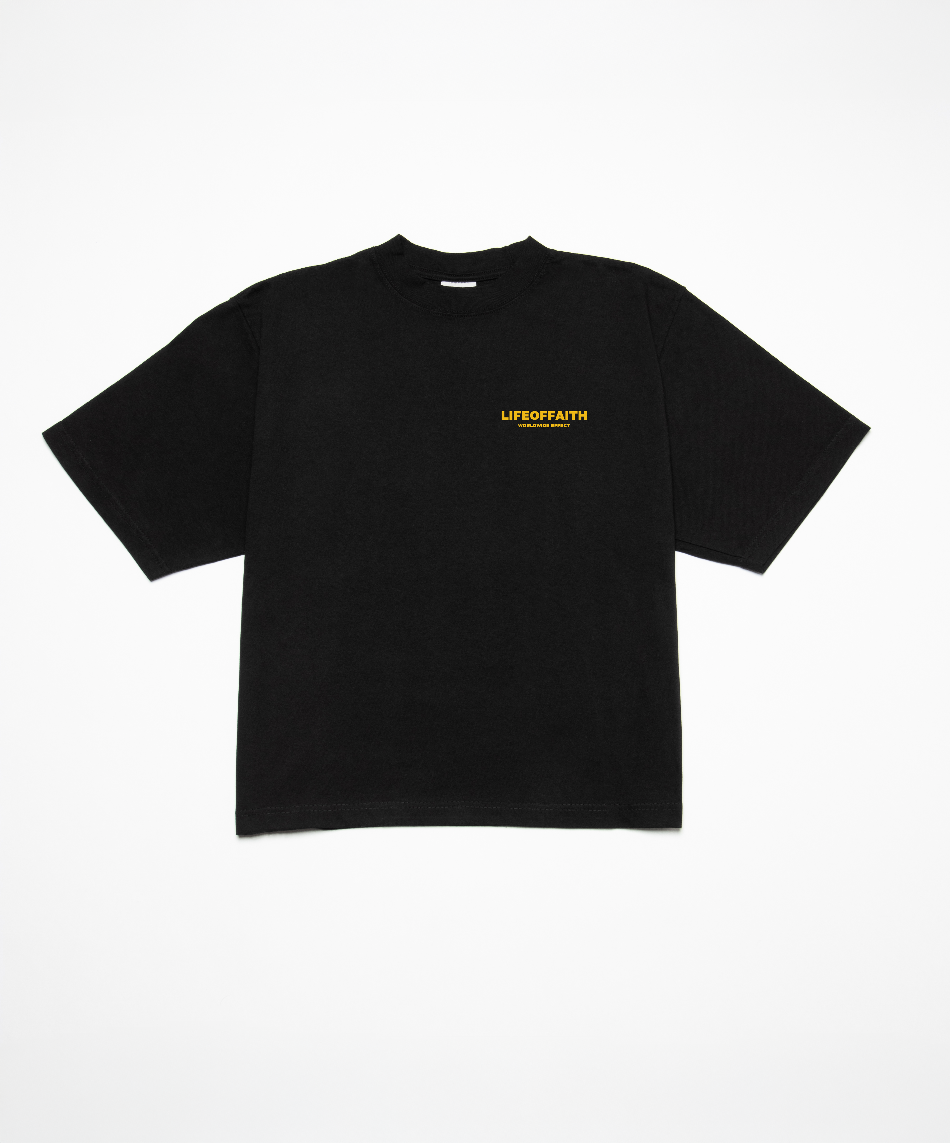 WORLDWIDE EFFECT CROPPED BOXY TEE - YELLOW