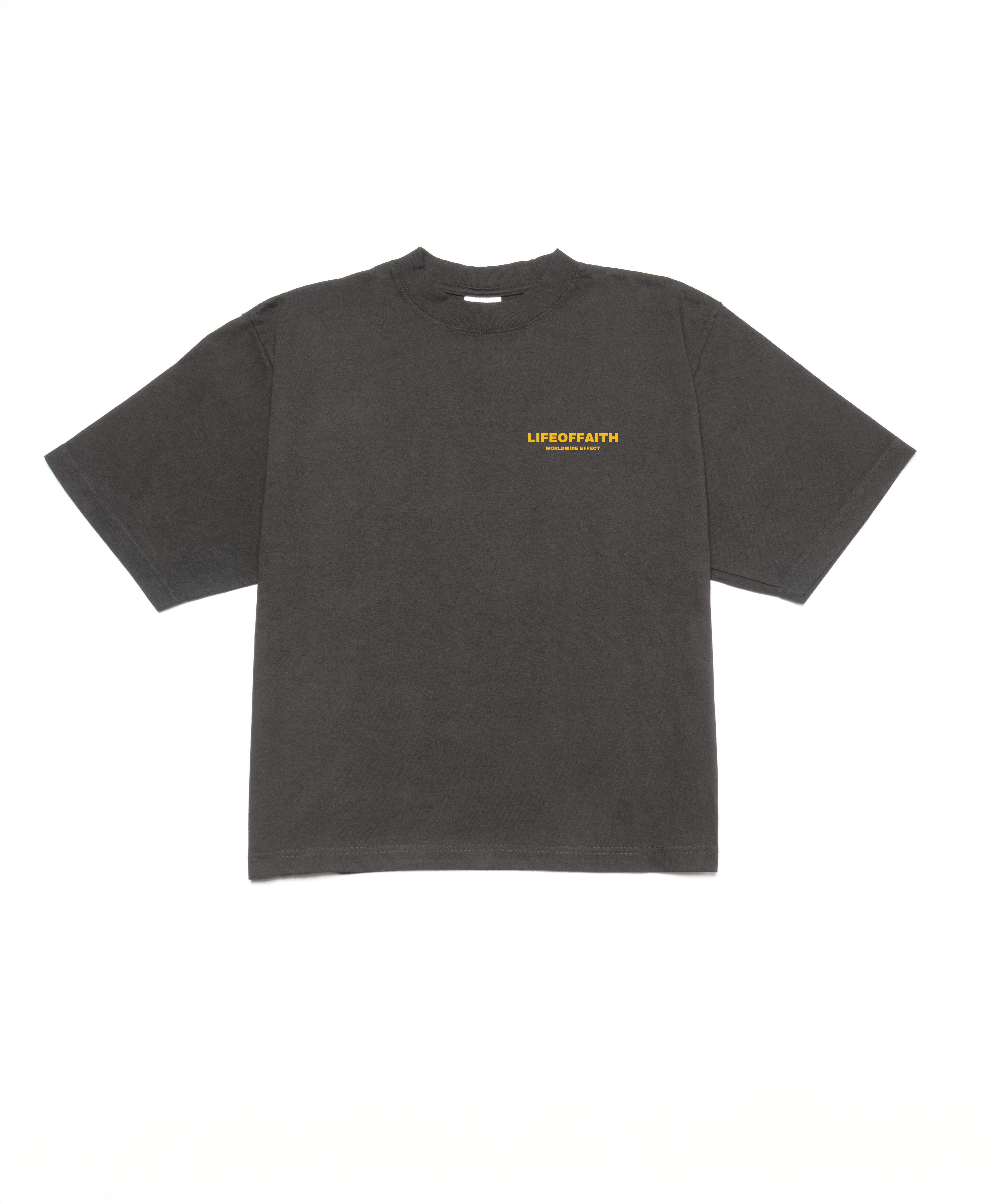 WORLDWIDE EFFECT CROPPED BOXY TEE - YELLOW