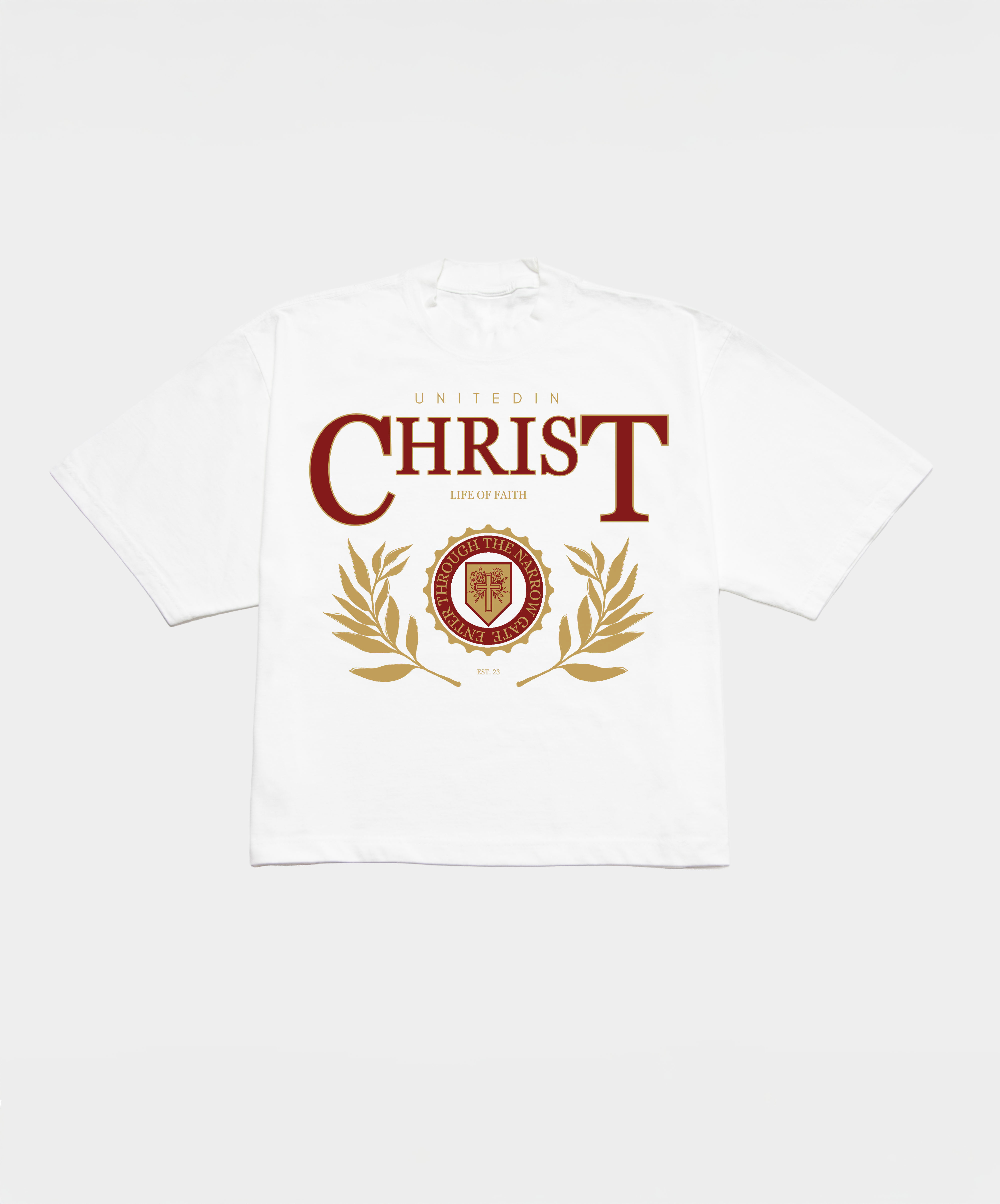 UNITED IN CHRIST BOXY TEE - RED