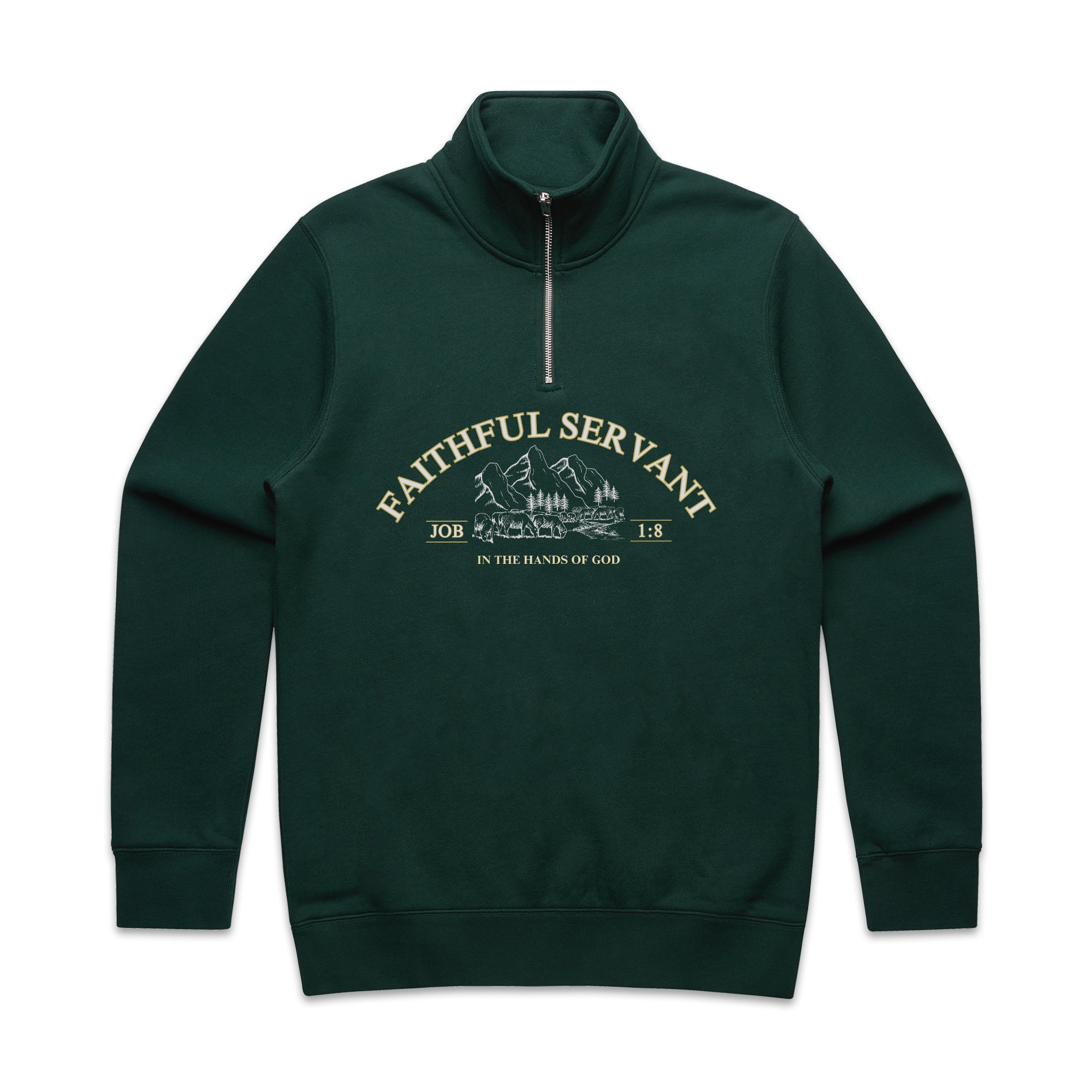 FAITHFUL SERVANT PREMIUM HALF ZIP - EMBROIDERED (HUNTER)