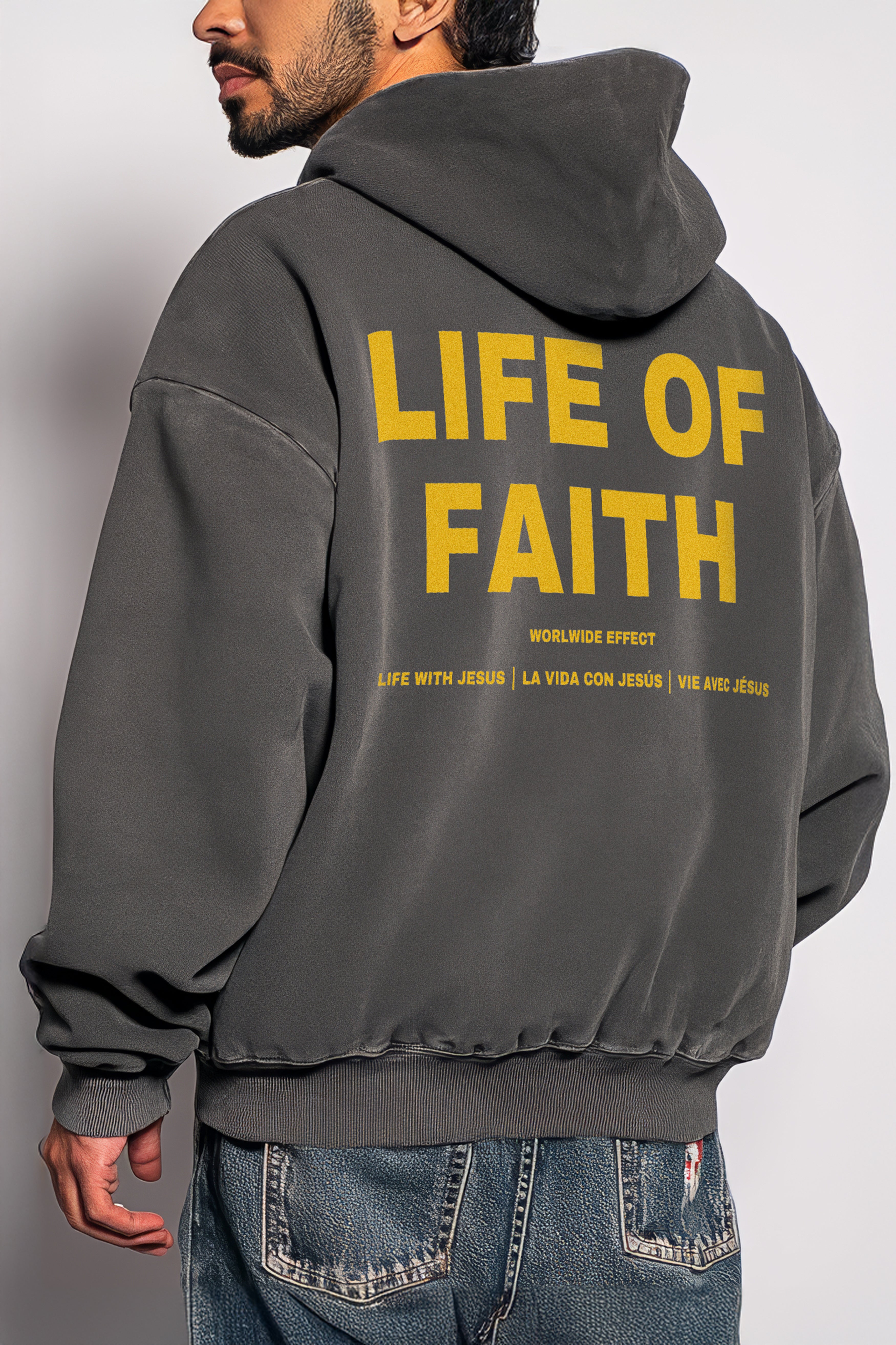 WORLDWIDE EFFECT OVERSIZE HOODIE (420GSM) - YELLOW