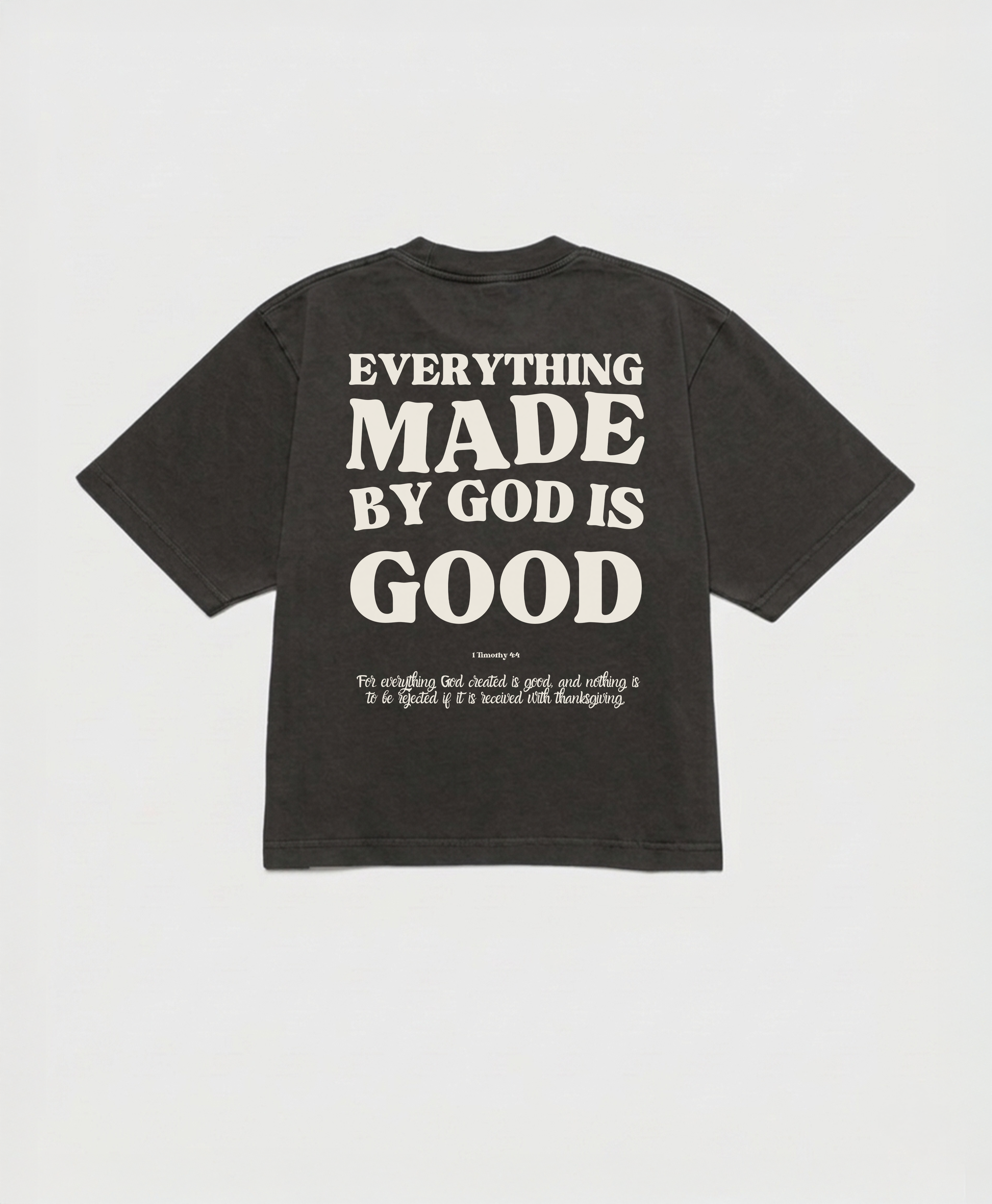 MADE BY GOD CROPPED BOXY TEE - OFF WHITE