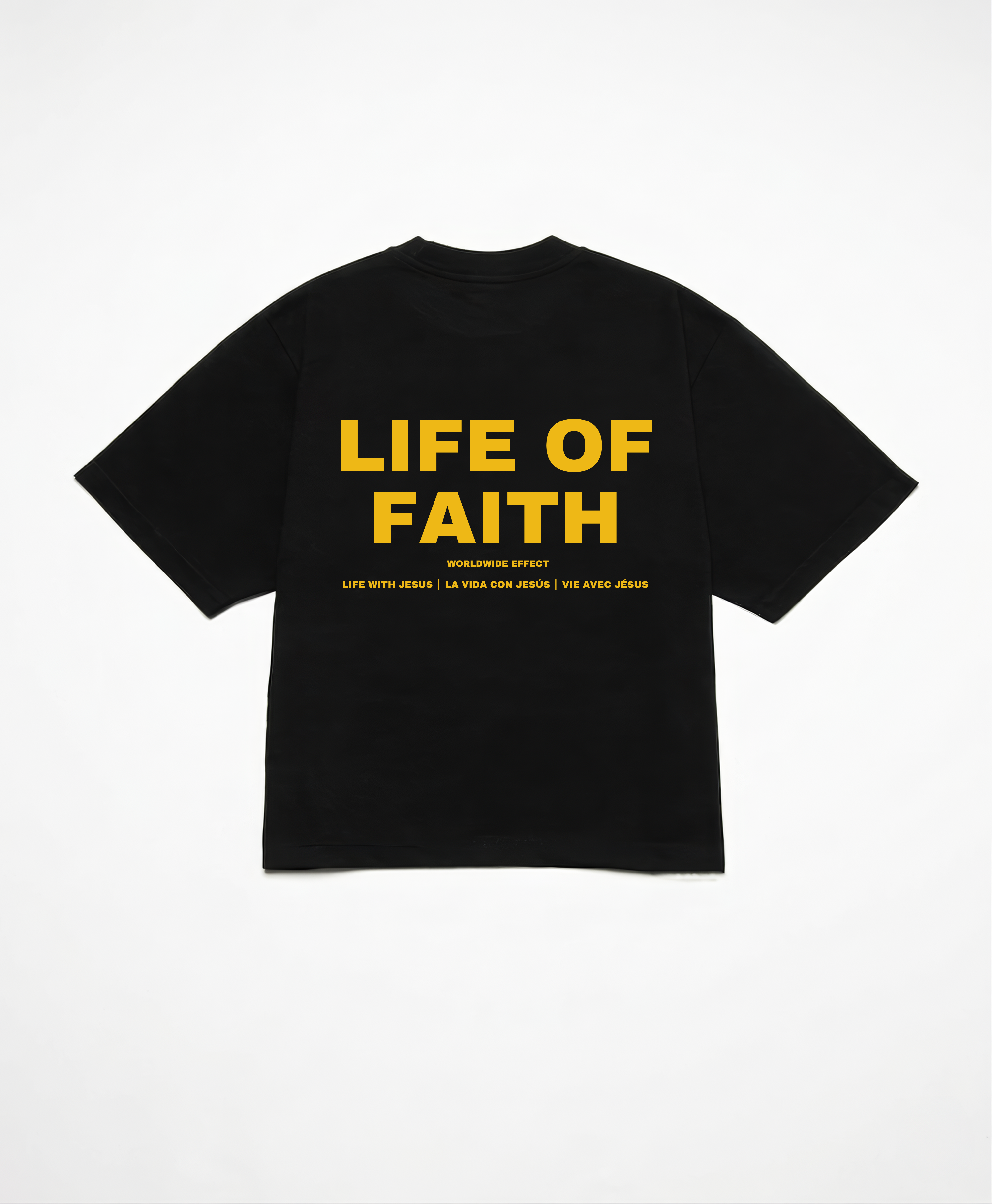 WORLDWIDE EFFECT CROPPED BOXY TEE - YELLOW