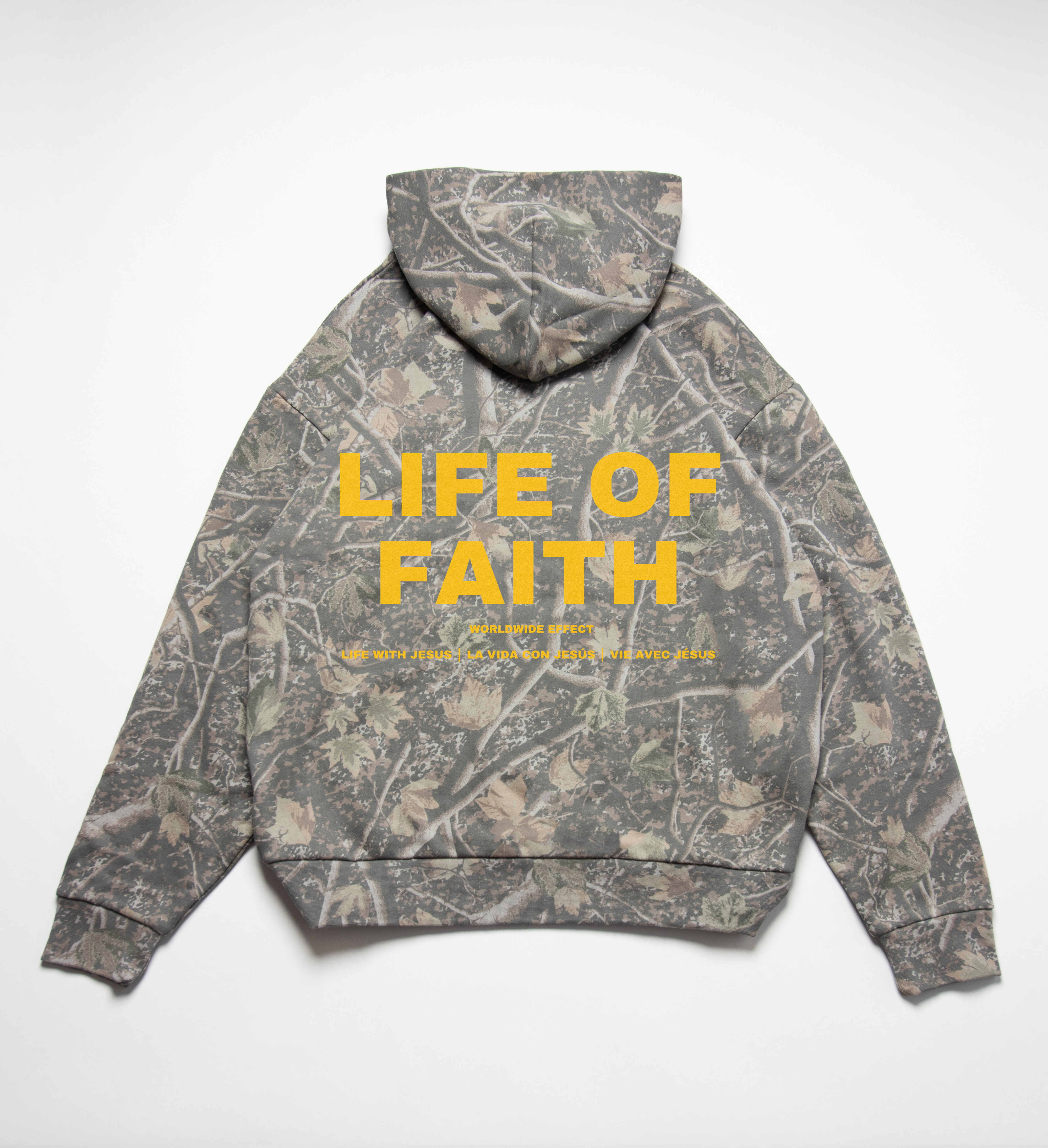 WORLDWIDE EFFECT OVERSIZE HOODIE CAMO - YELLOW
