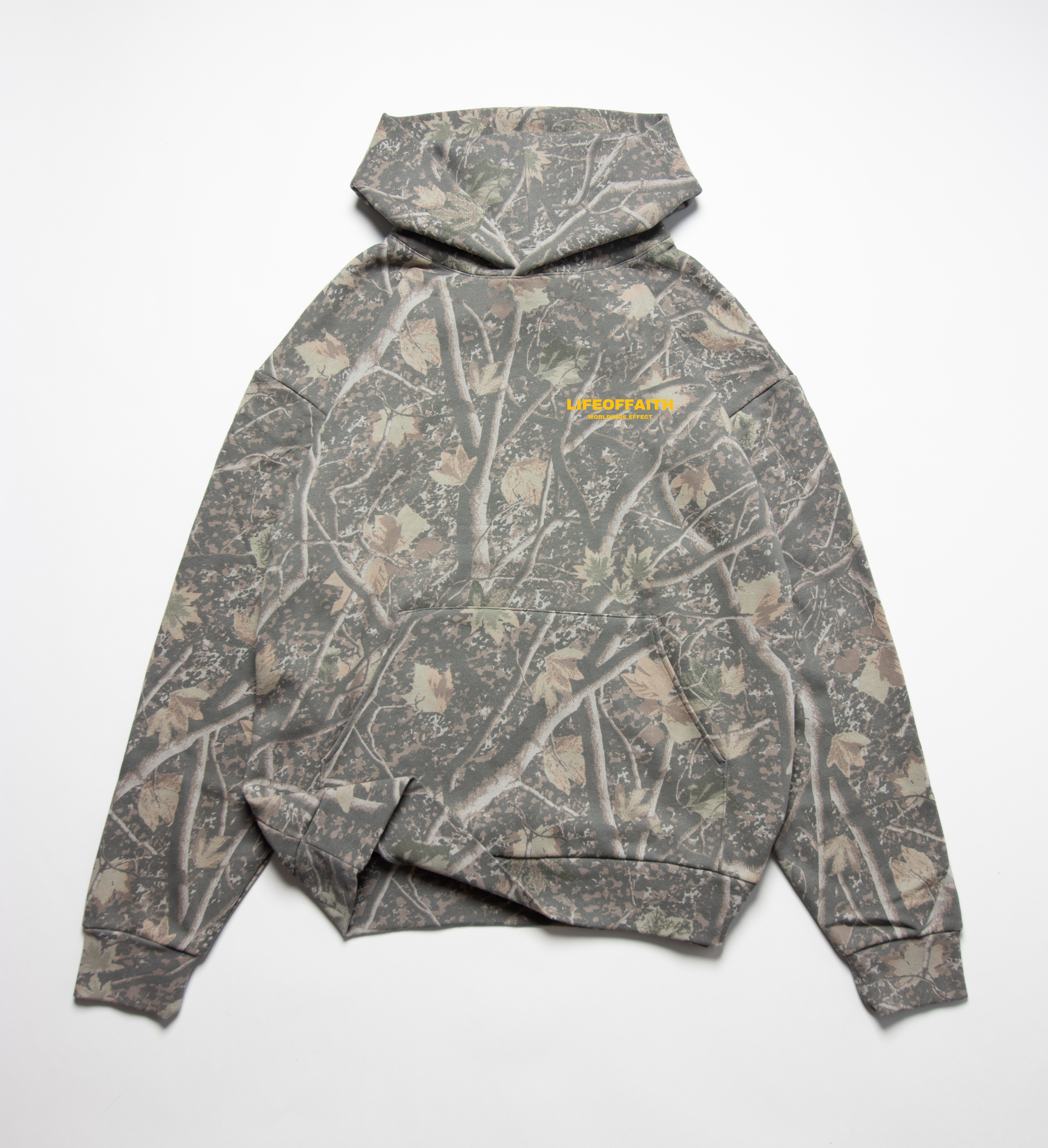 WORLDWIDE EFFECT OVERSIZE HOODIE CAMO - YELLOW