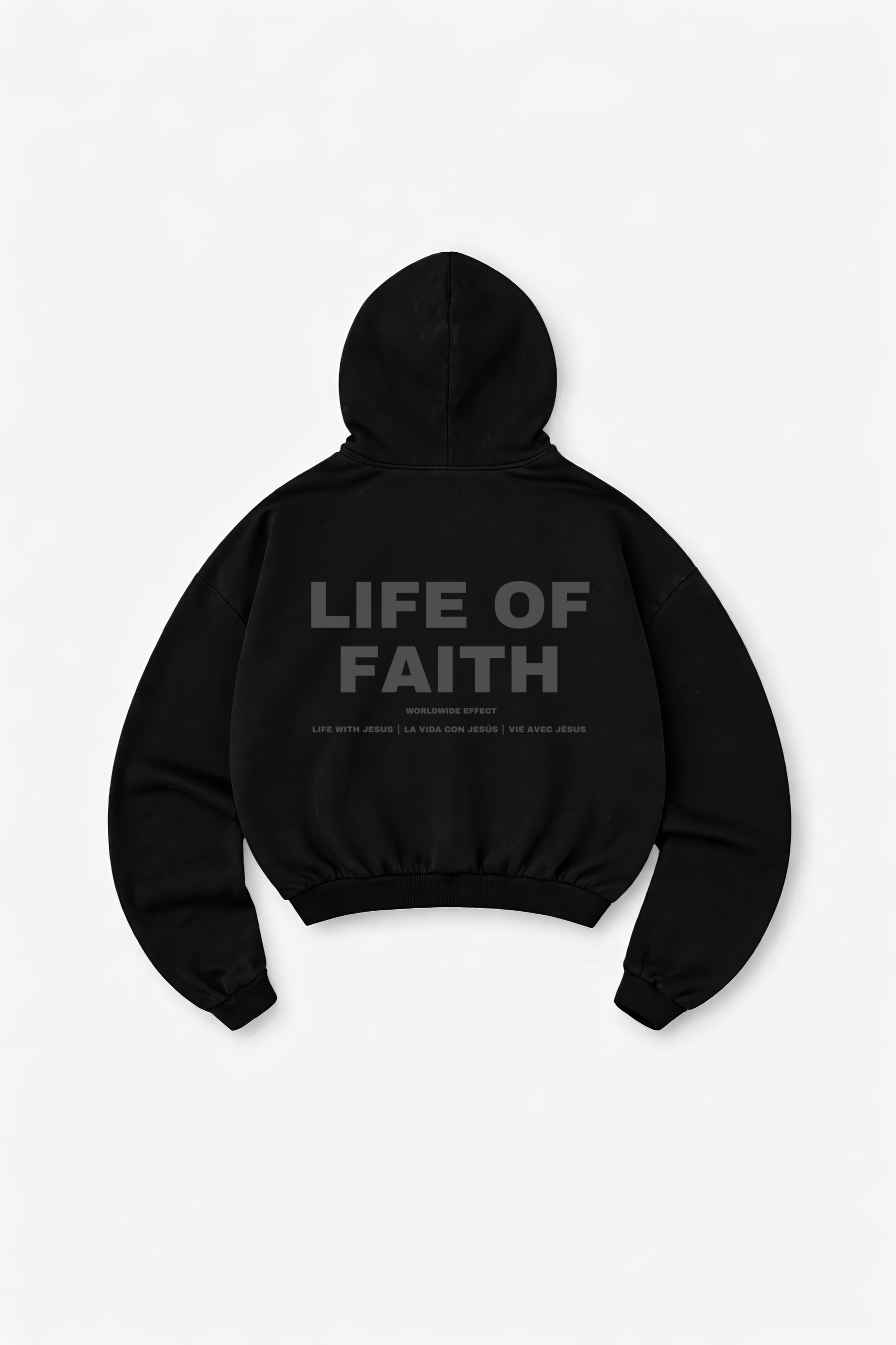 WORLDWIDE EFFECT OVERSIZE HOODIE - CHARCOAL