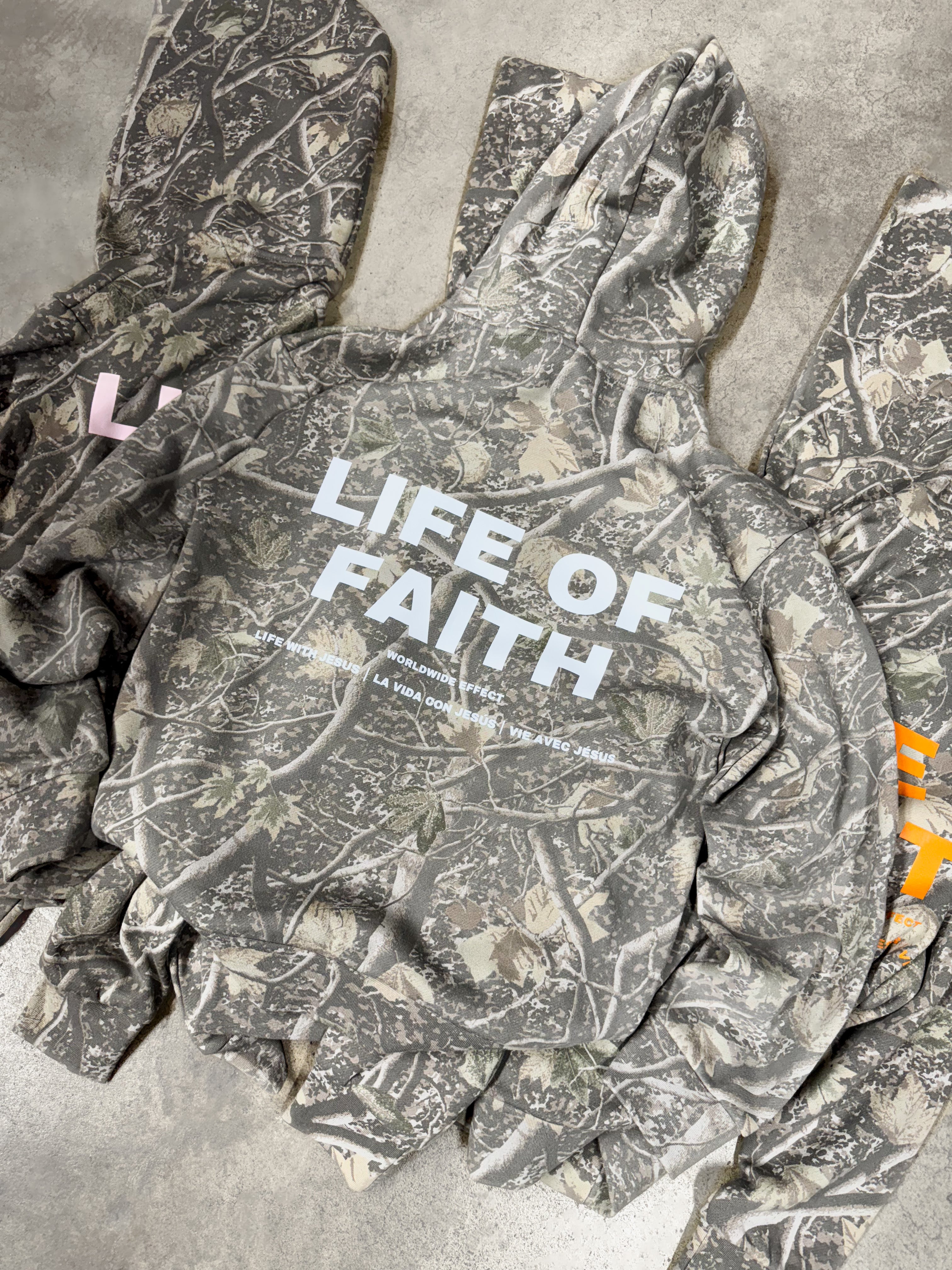 WORLDWIDE EFFECT OVERSIZE HOODIE CAMO - WHITE