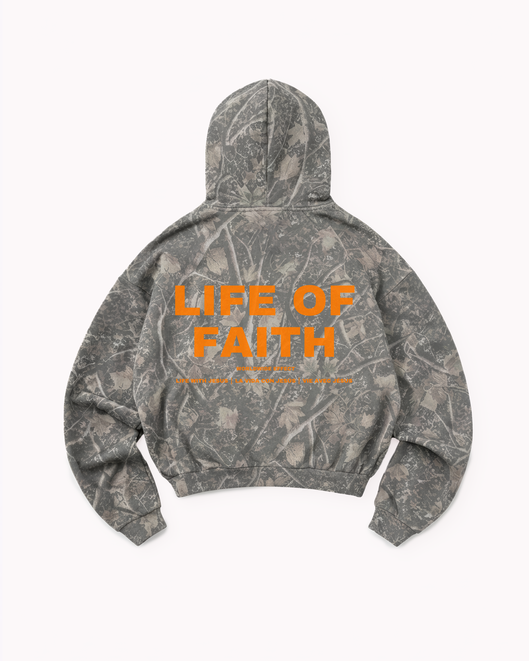 WORLDWIDE EFFECT OVERSIZE HOODIE CAMO - ORANGE