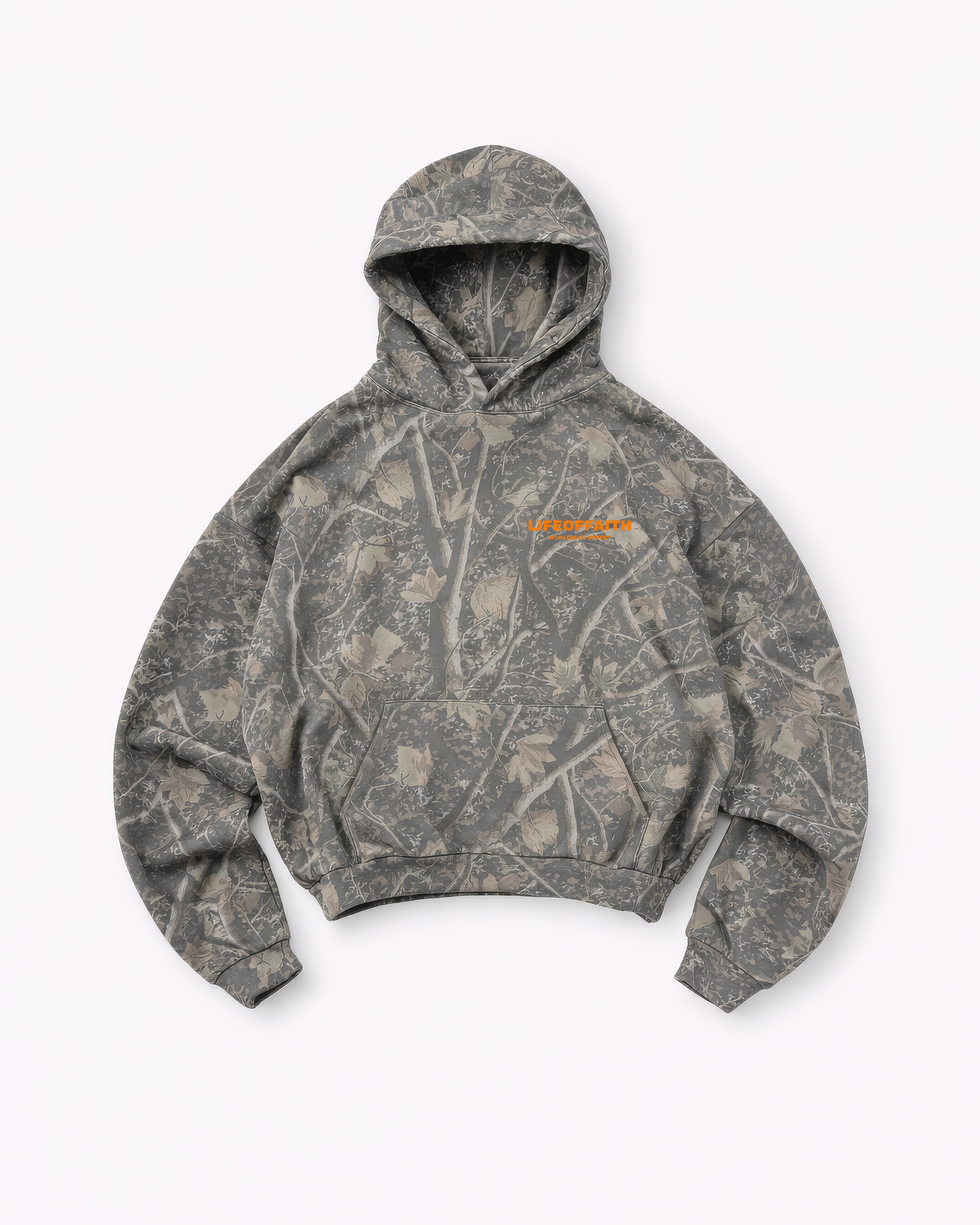 WORLDWIDE EFFECT OVERSIZE HOODIE CAMO - ORANGE