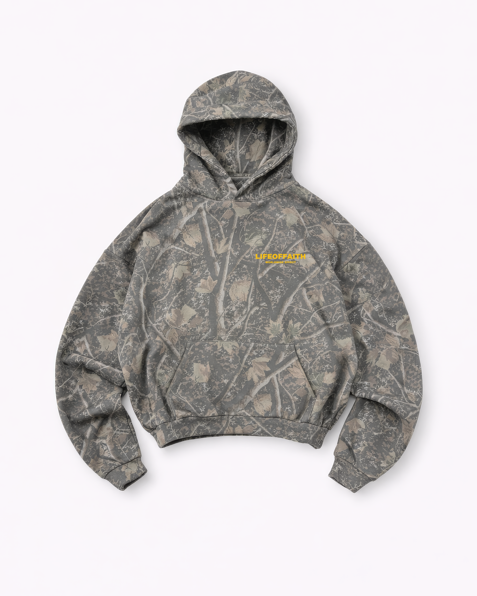 WORLDWIDE EFFECT OVERSIZE HOODIE CAMO - YELLOW