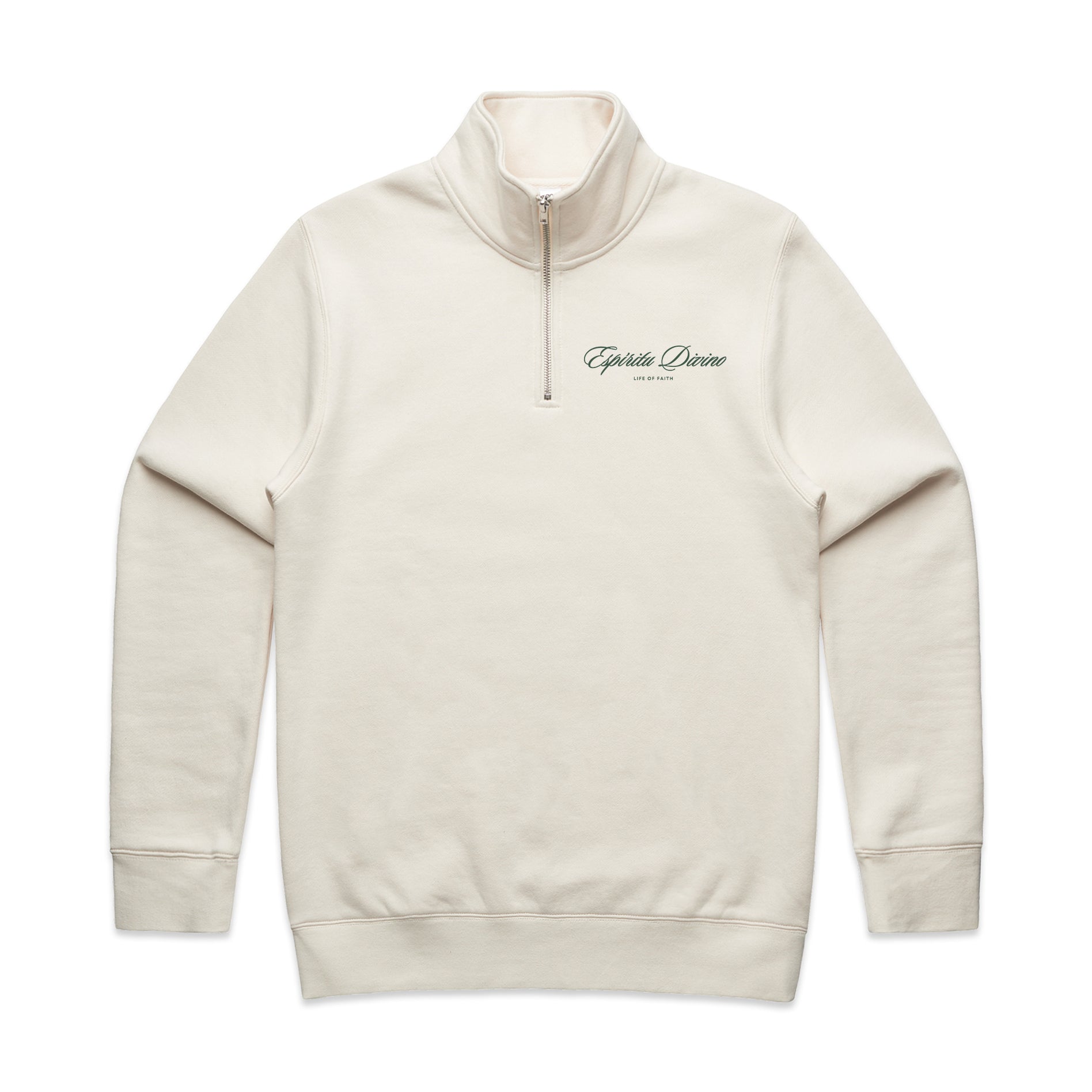 ESPIRITU DIVINO PREMIUM HALF ZIP - EMBROIDERED (ECRU)