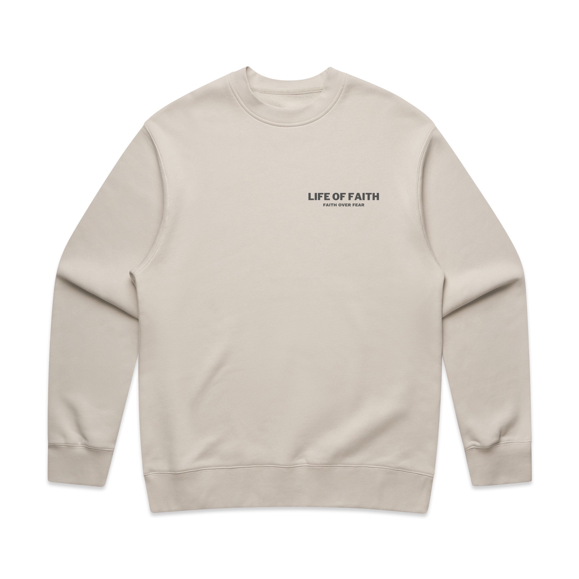 FAITH OVER FEAR RELAXED CREWNECK - CHARCOAL