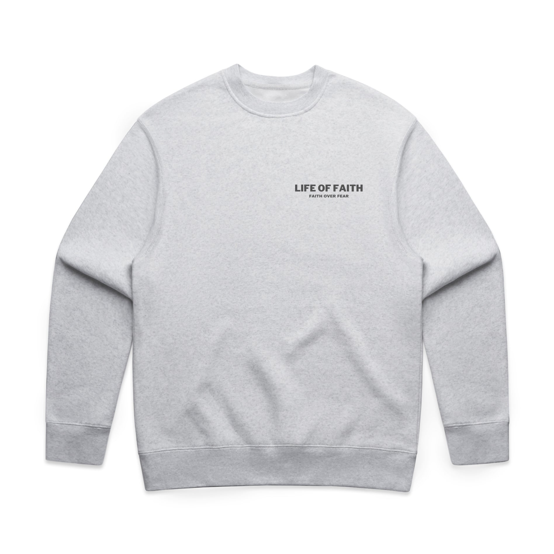 FAITH OVER FEAR RELAXED CREWNECK - CHARCOAL