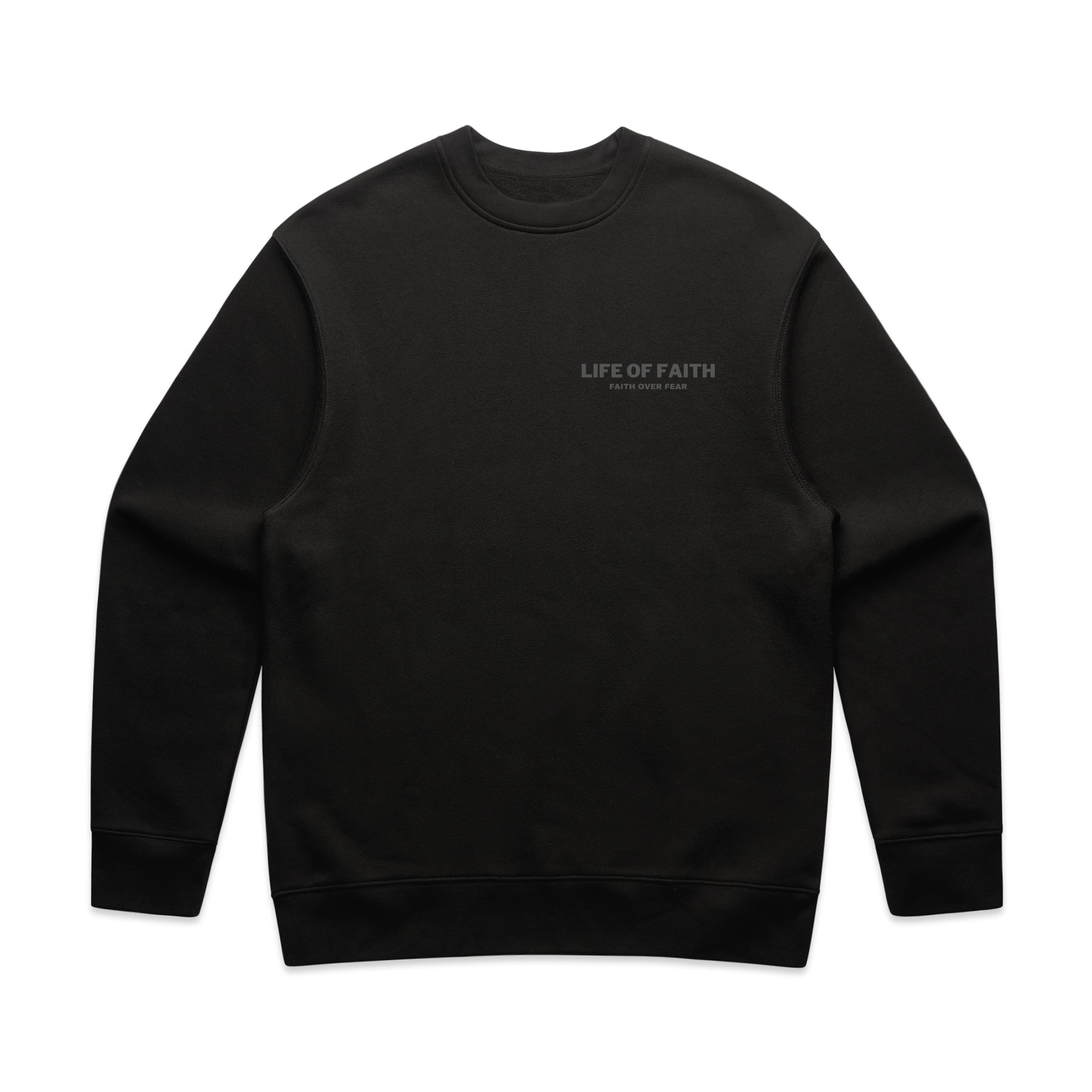 FAITH OVER FEAR RELAXED CREWNECK - CHARCOAL