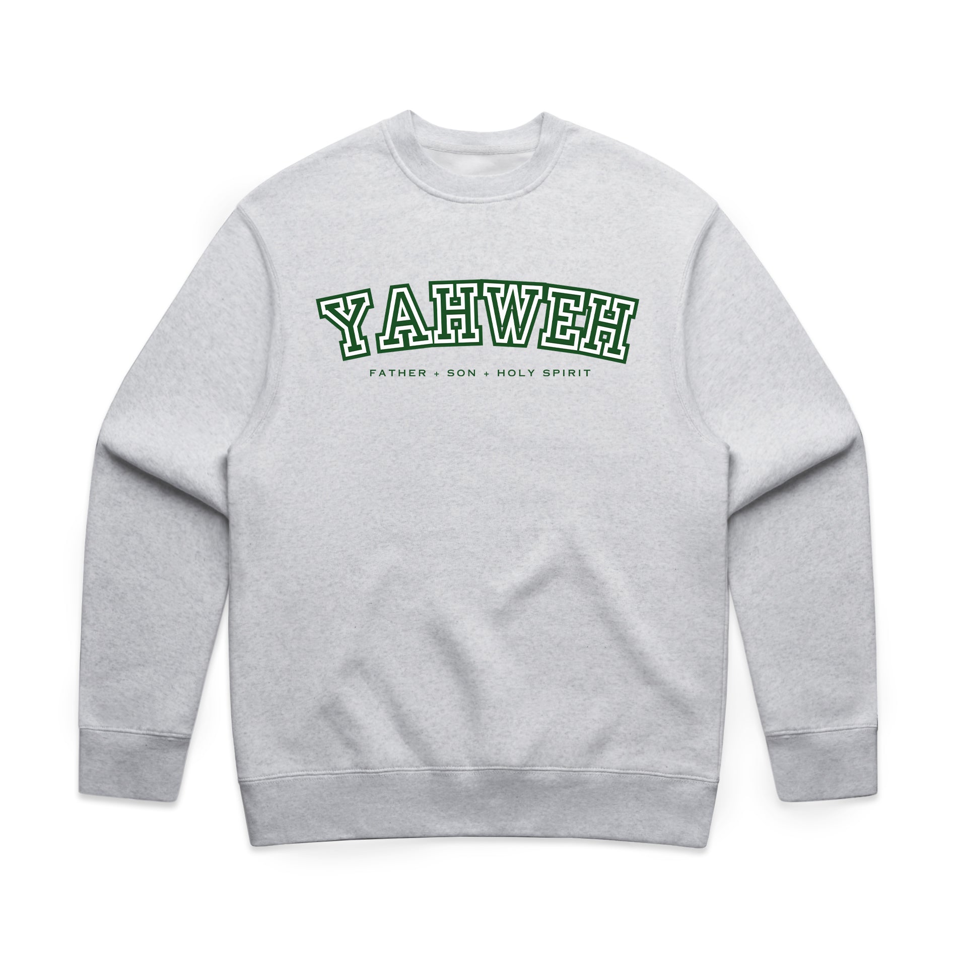 "YAHWEH" UNIVERSITY RELAXED CREWNECK - HUNTER