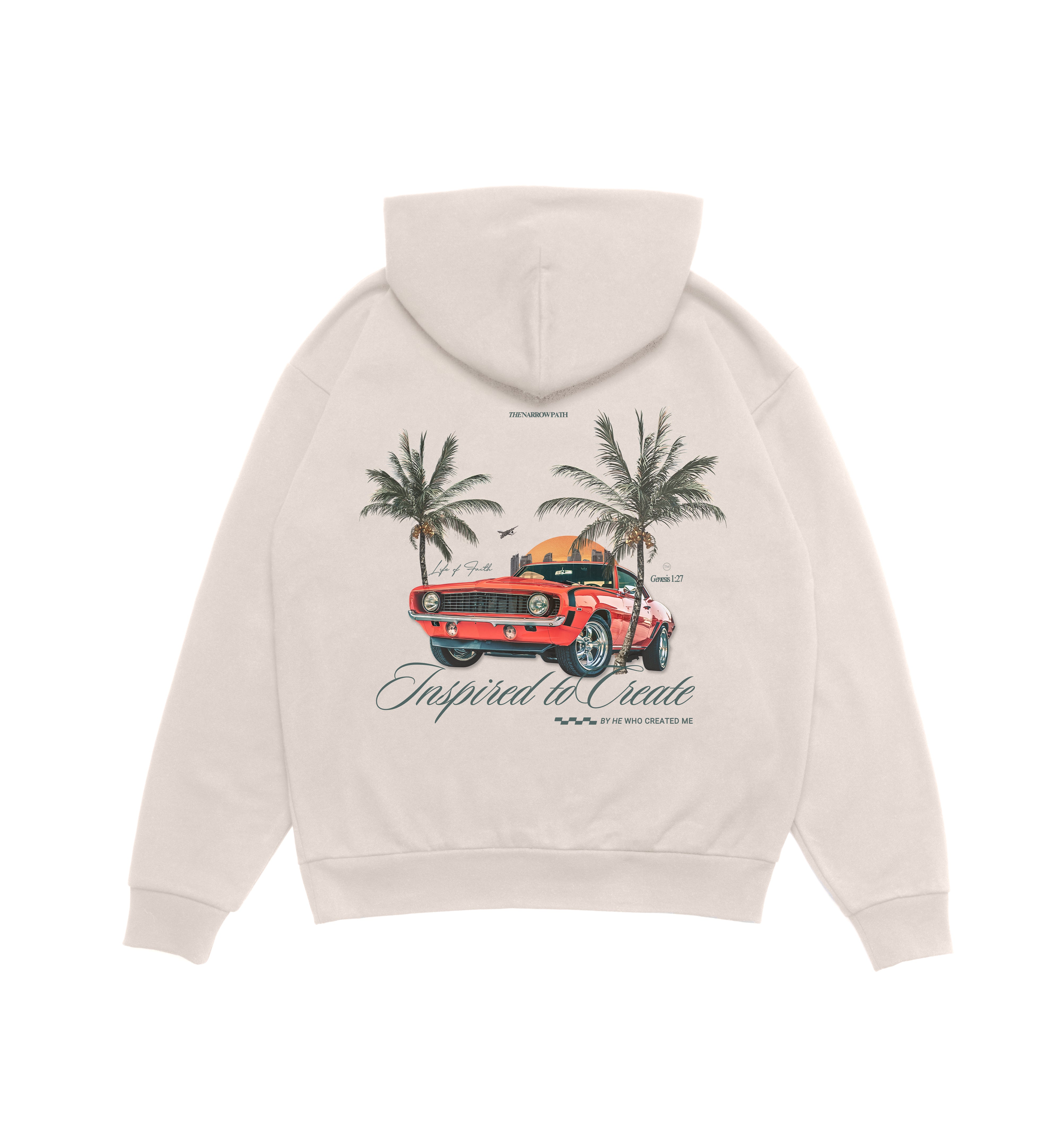 INSPIRED TO CREATE OVERSIZE HOODIE (420GSM) - IVORY