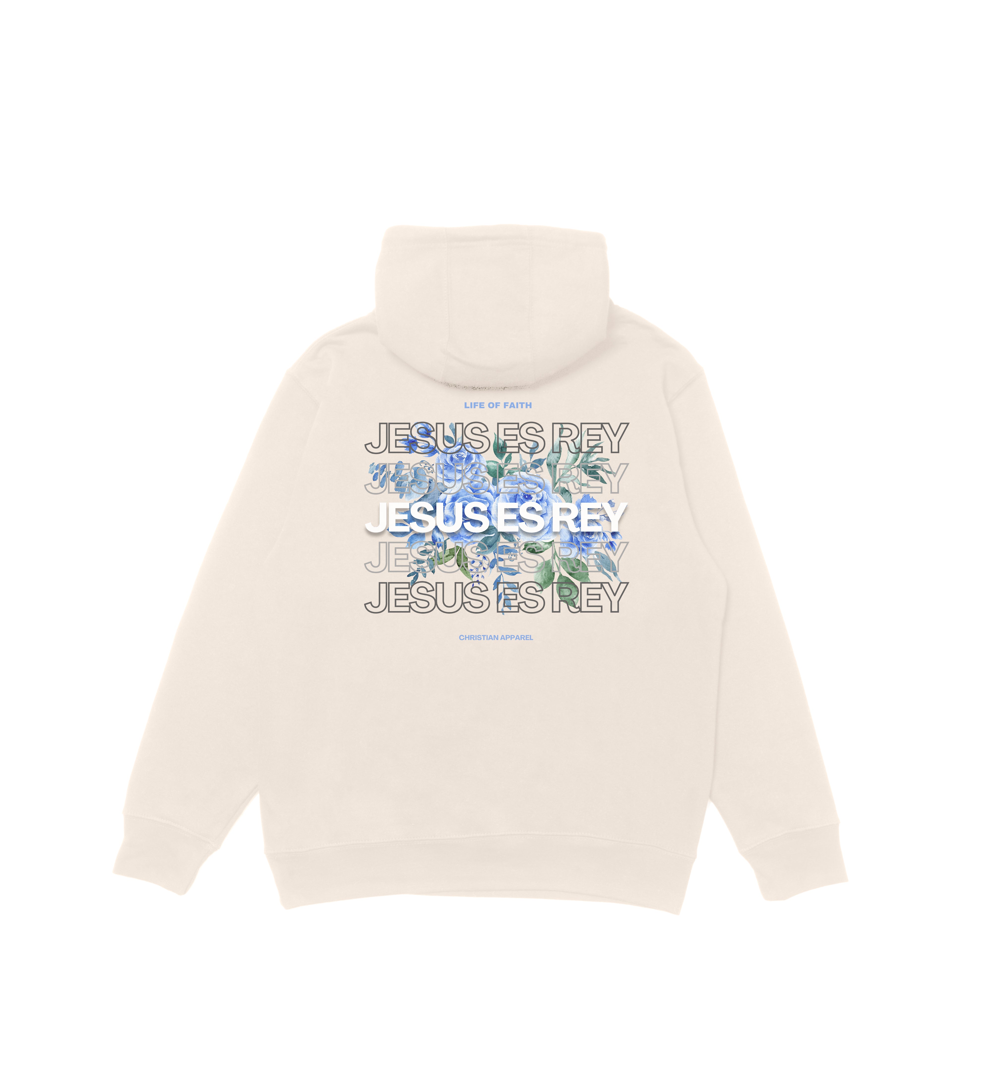 JESUS ES REY STAPLE UNISEX HOODIE - BLUE