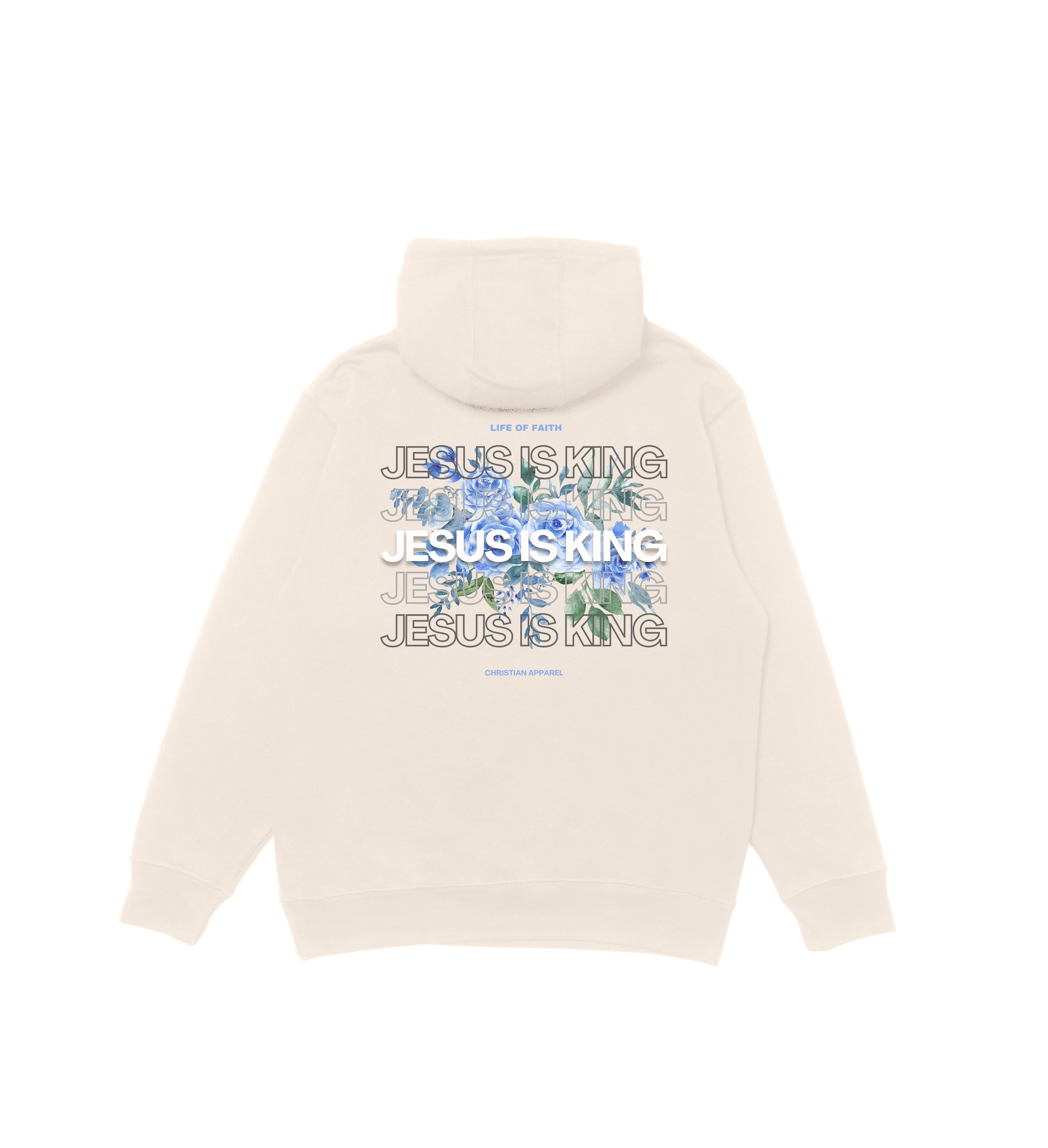 JESUS IS KING STAPLE UNISEX HOODIE - BLUE