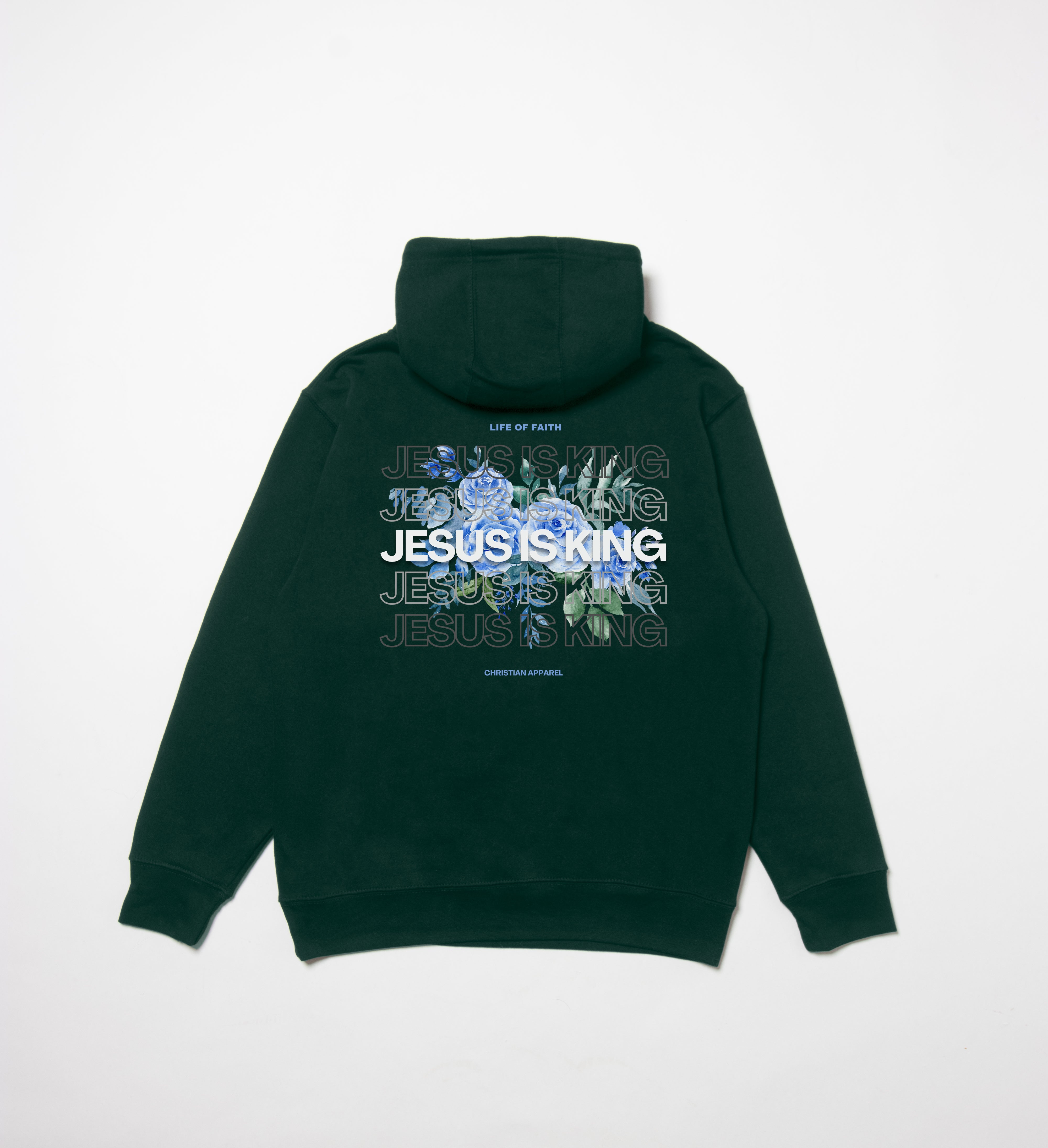 JESUS IS KING STAPLE UNISEX HOODIE - BLUE