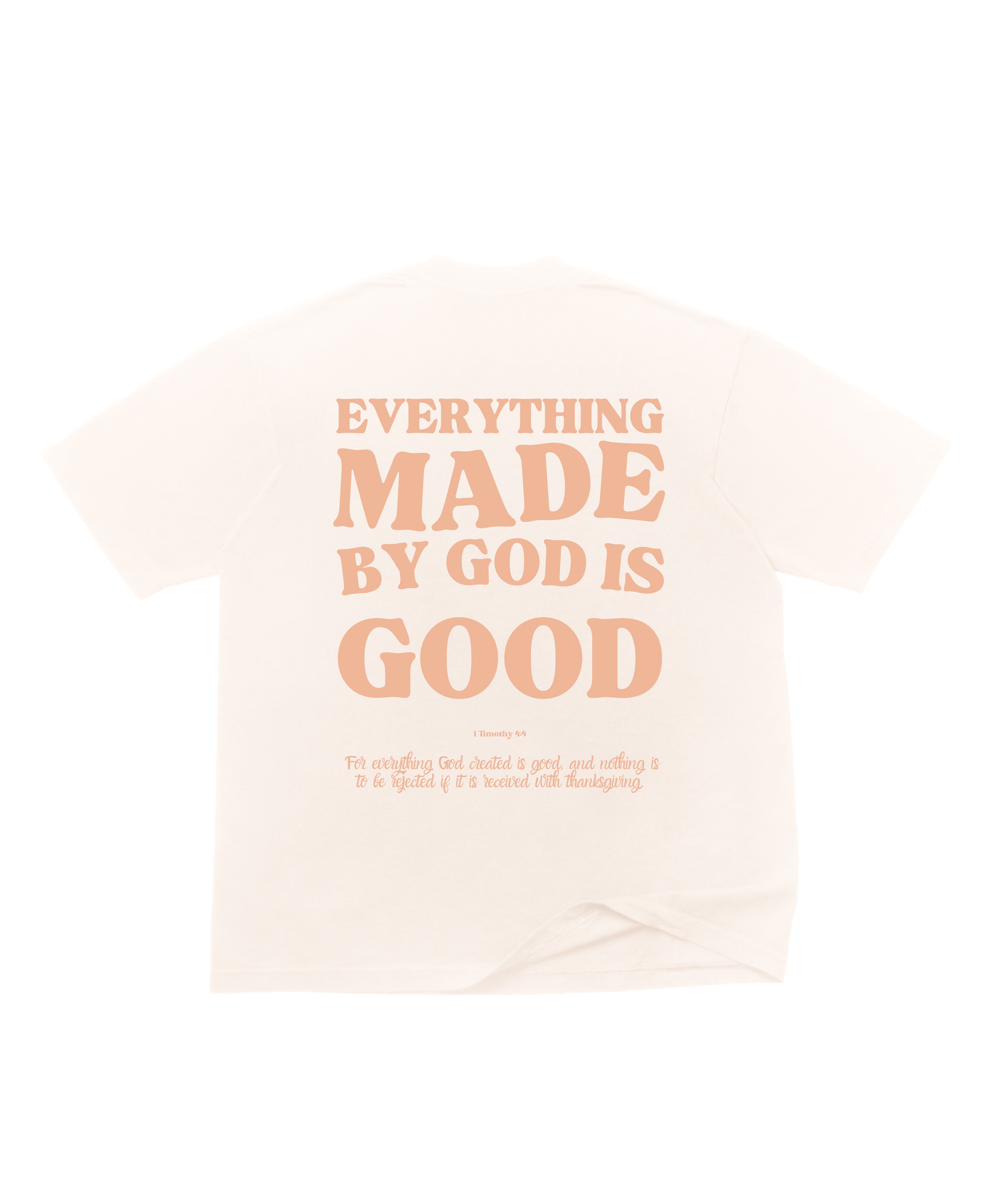 MADE BY GOD OVERSIZE TEE - PEACH