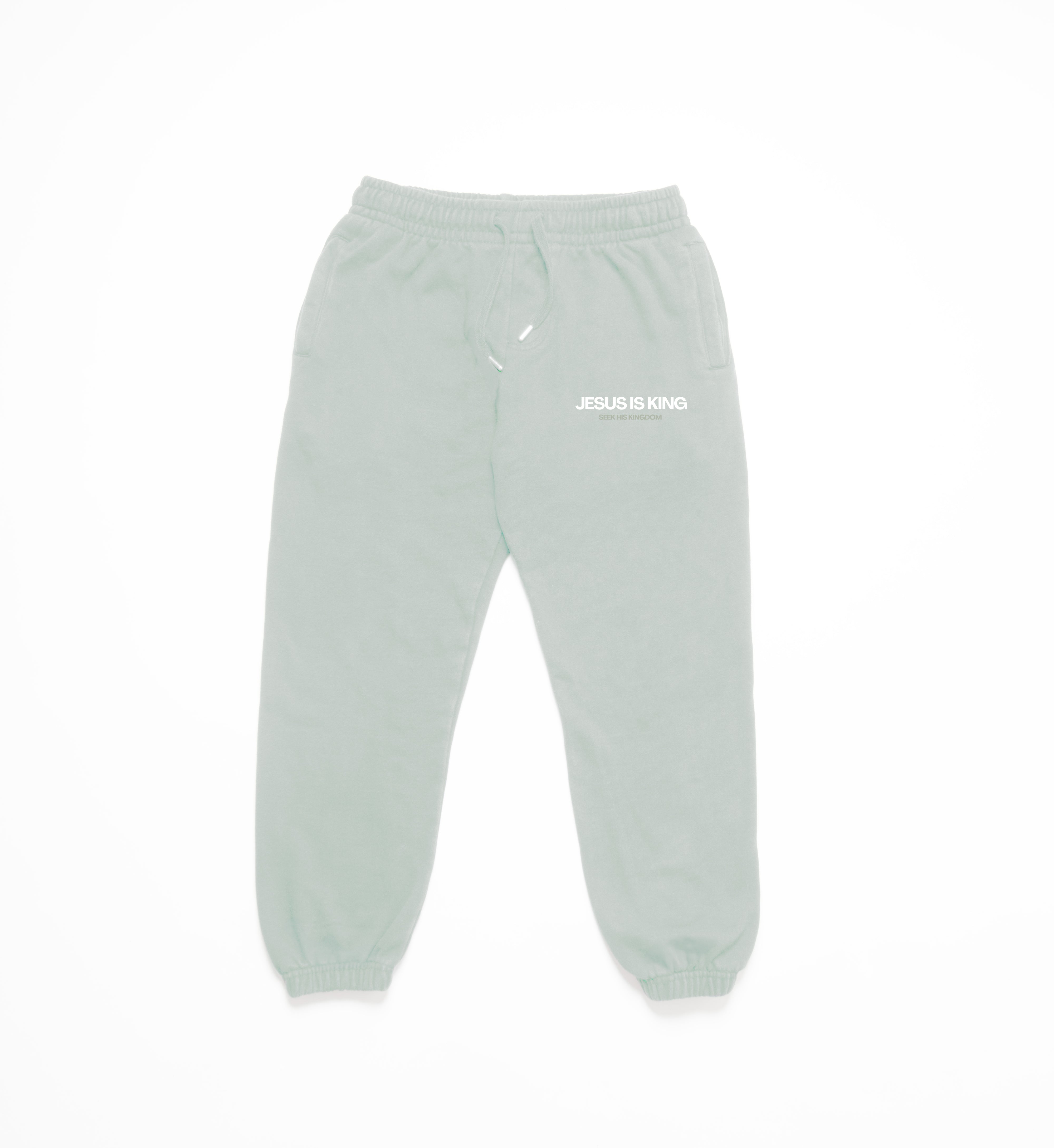 JESUS IS KING STAPLE SWEATPANTS - OLIVE