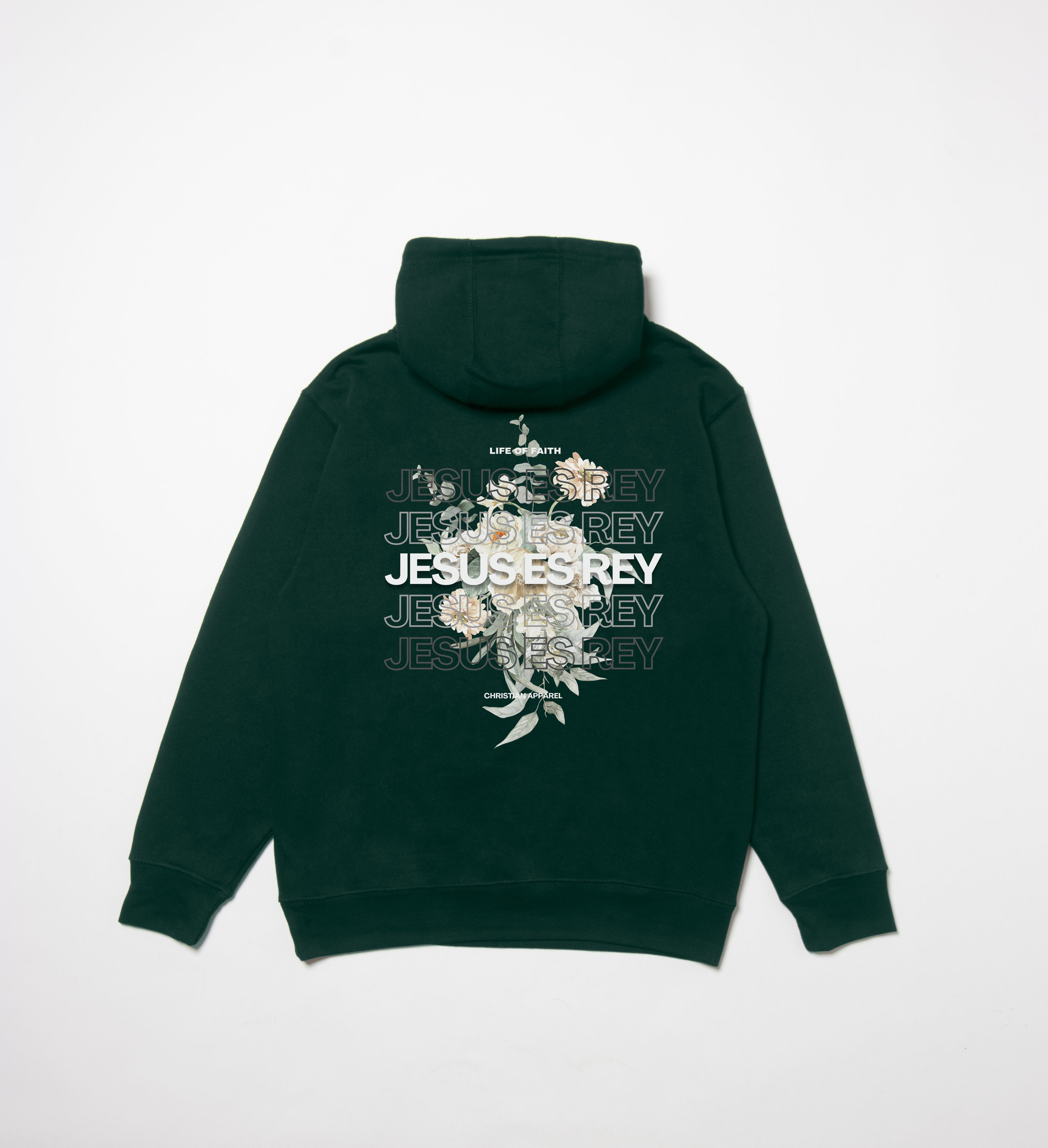 JESUS ES REY STAPLE UNISEX HOODIE - OLIVE