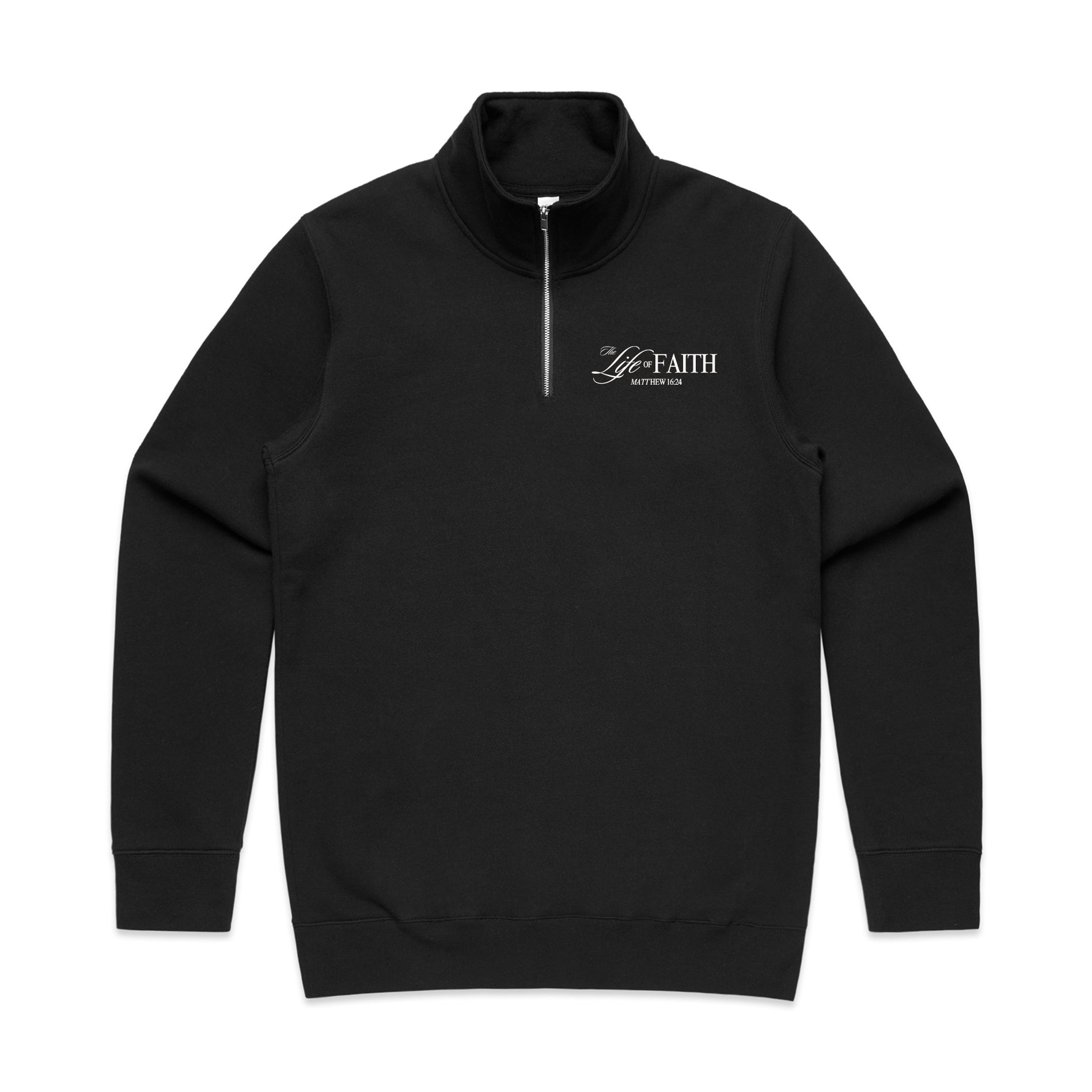 THE LIFE OF FAITH PREMIUM HALF ZIP - EMBROIDERED (CREAM)