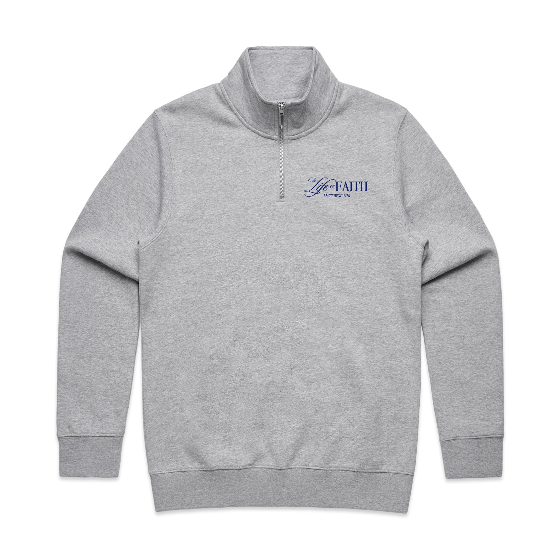 THE LIFE OF FAITH PREMIUM HALF ZIP - EMBROIDERED (NAVY)