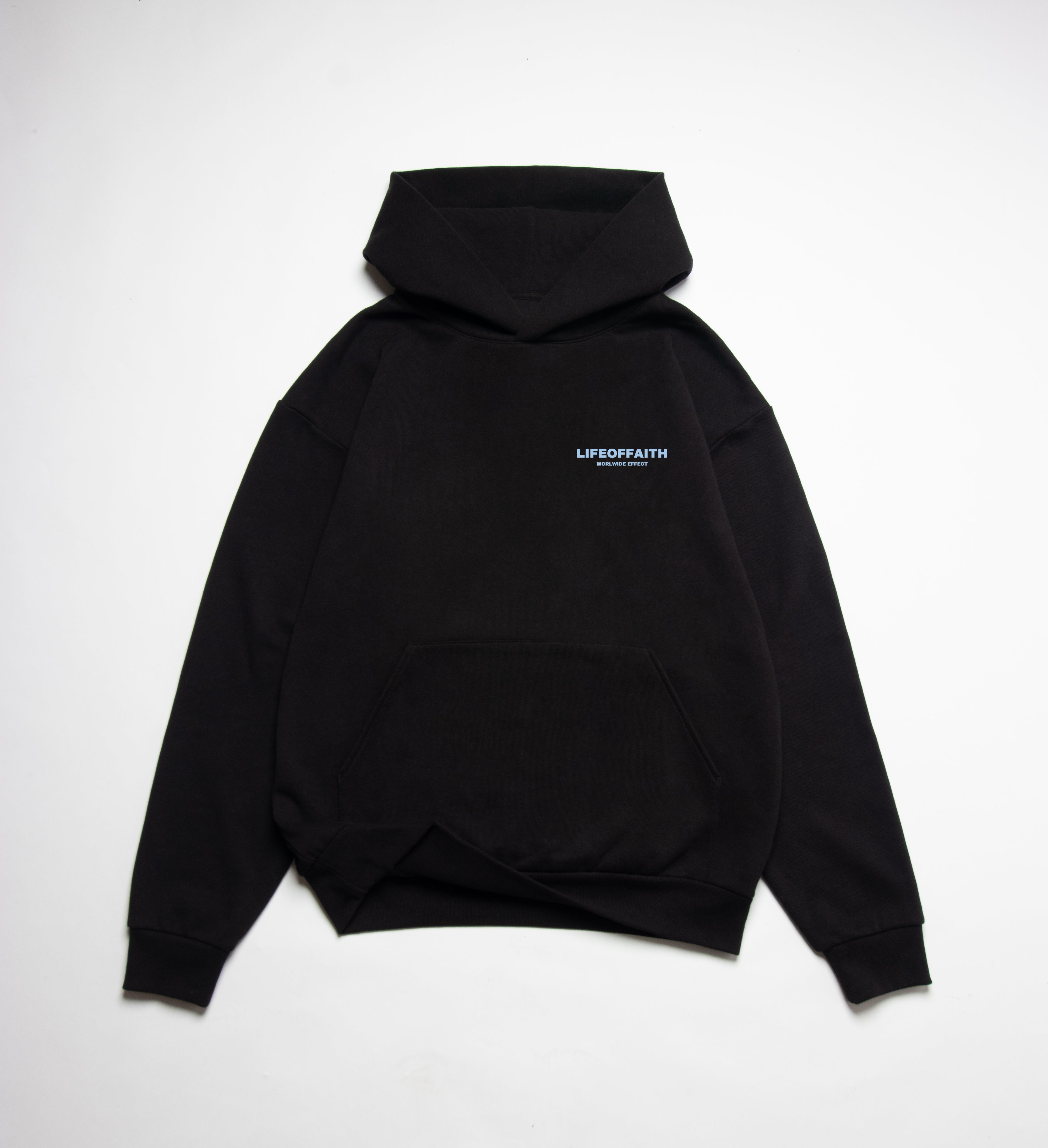 WORLDWIDE EFFECT OVERSIZE HOODIE (420GSM) - LIGHT BLUE