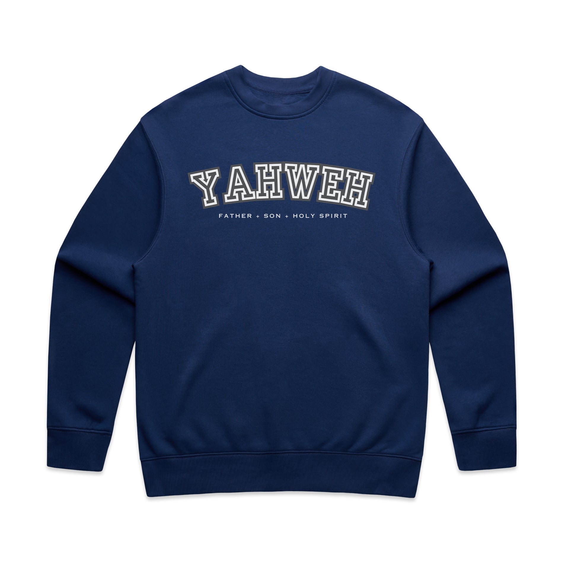 "YAHWEH" UNIVERSITY RELAXED CREWNECK - GREY