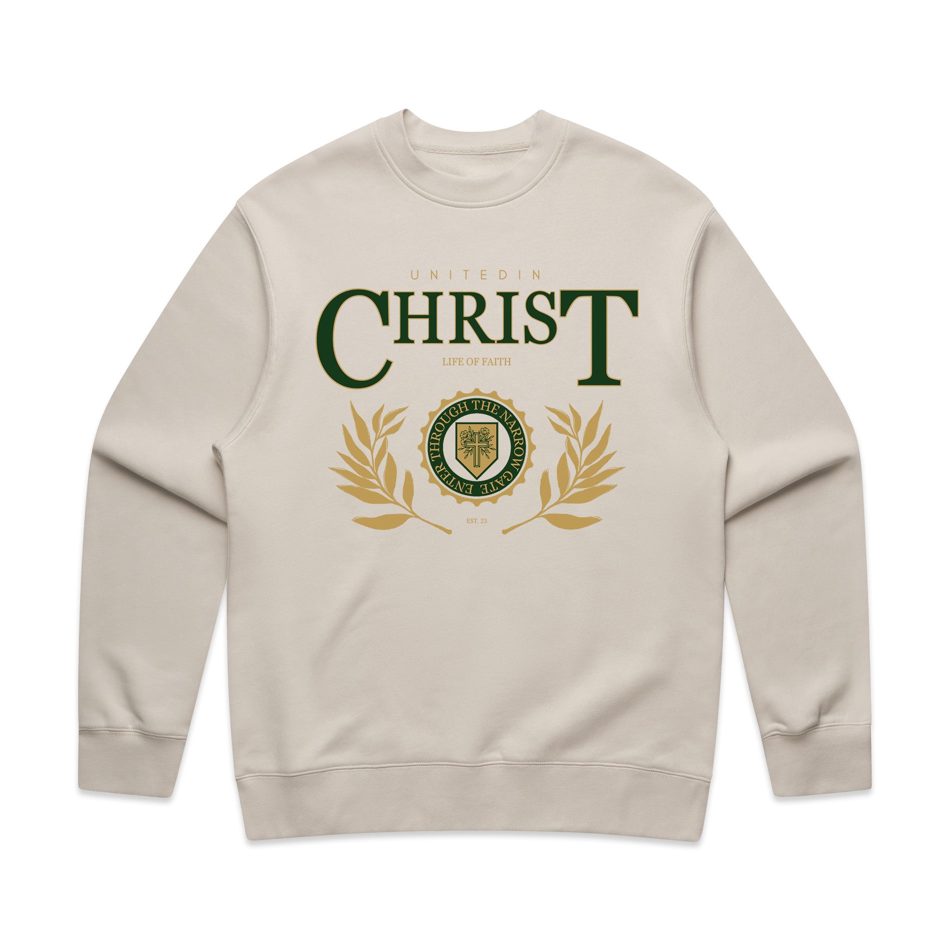 UNITED IN CHRIST RELAXED CREWNECK - HUNTER