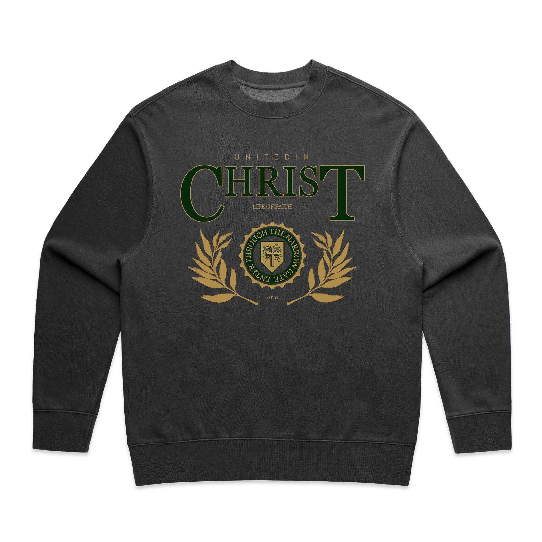 UNITED IN CHRIST RELAXED CREWNECK - HUNTER