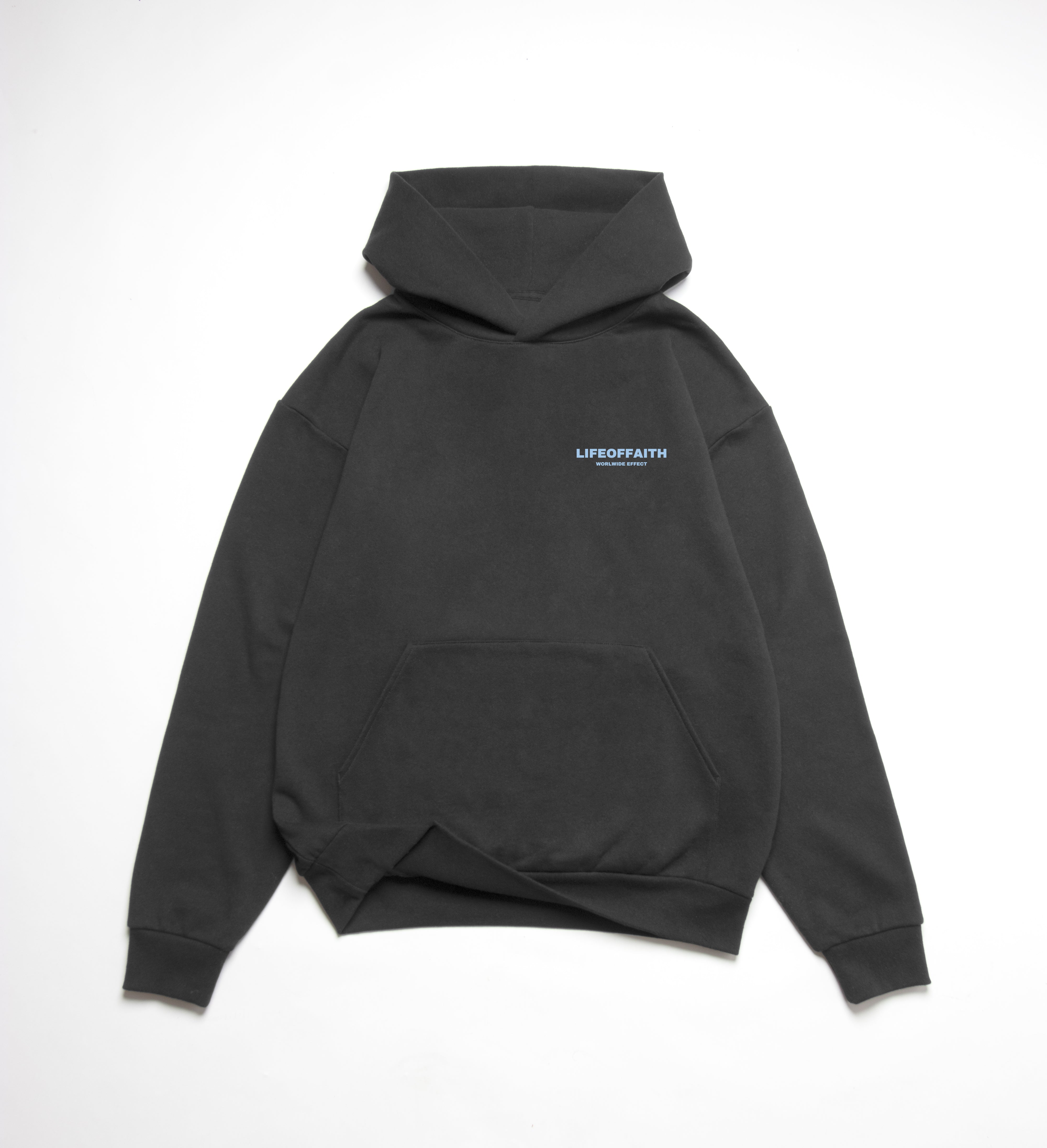 WORLDWIDE EFFECT OVERSIZE HOODIE (420GSM) - LIGHT BLUE